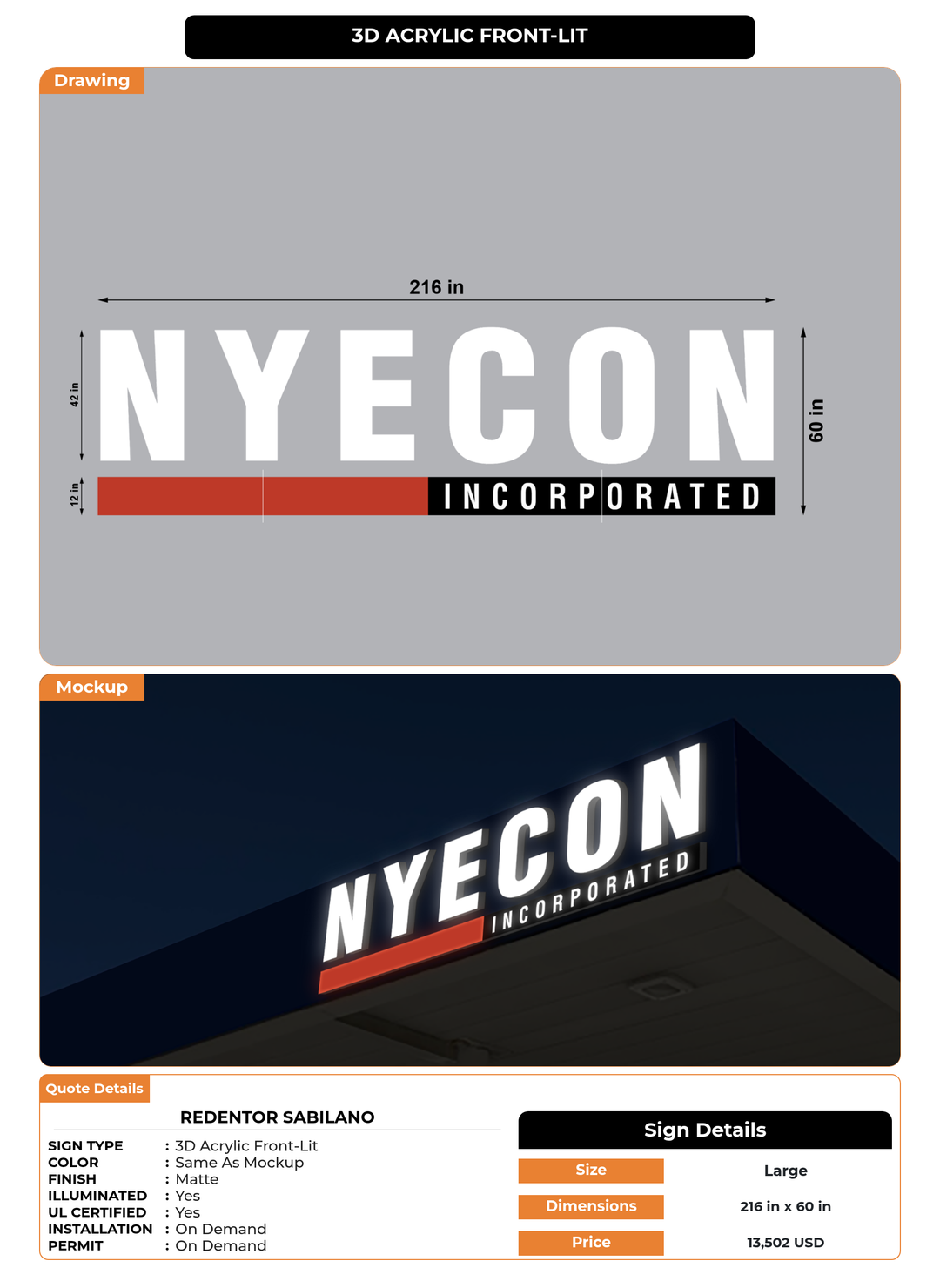 CUSTOM MOCKUP SIGN FOR Redentor Sabilano