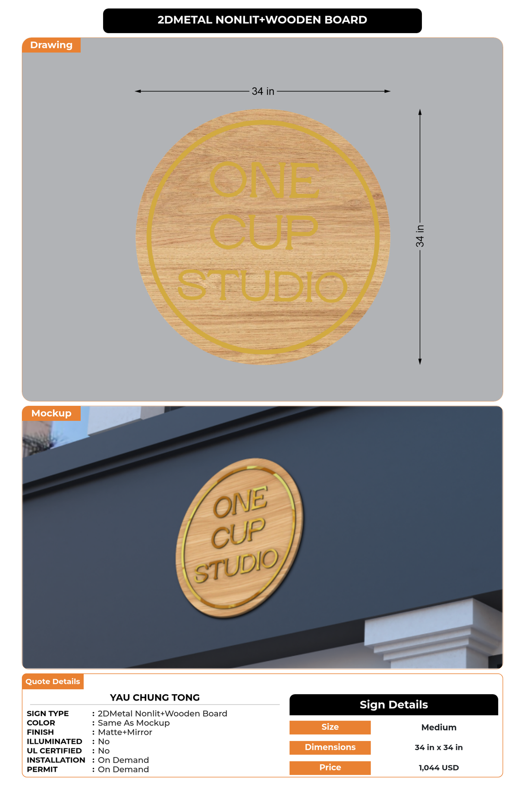 CUSTOM MOCKUP SIGN FOR Yau Chung Tong