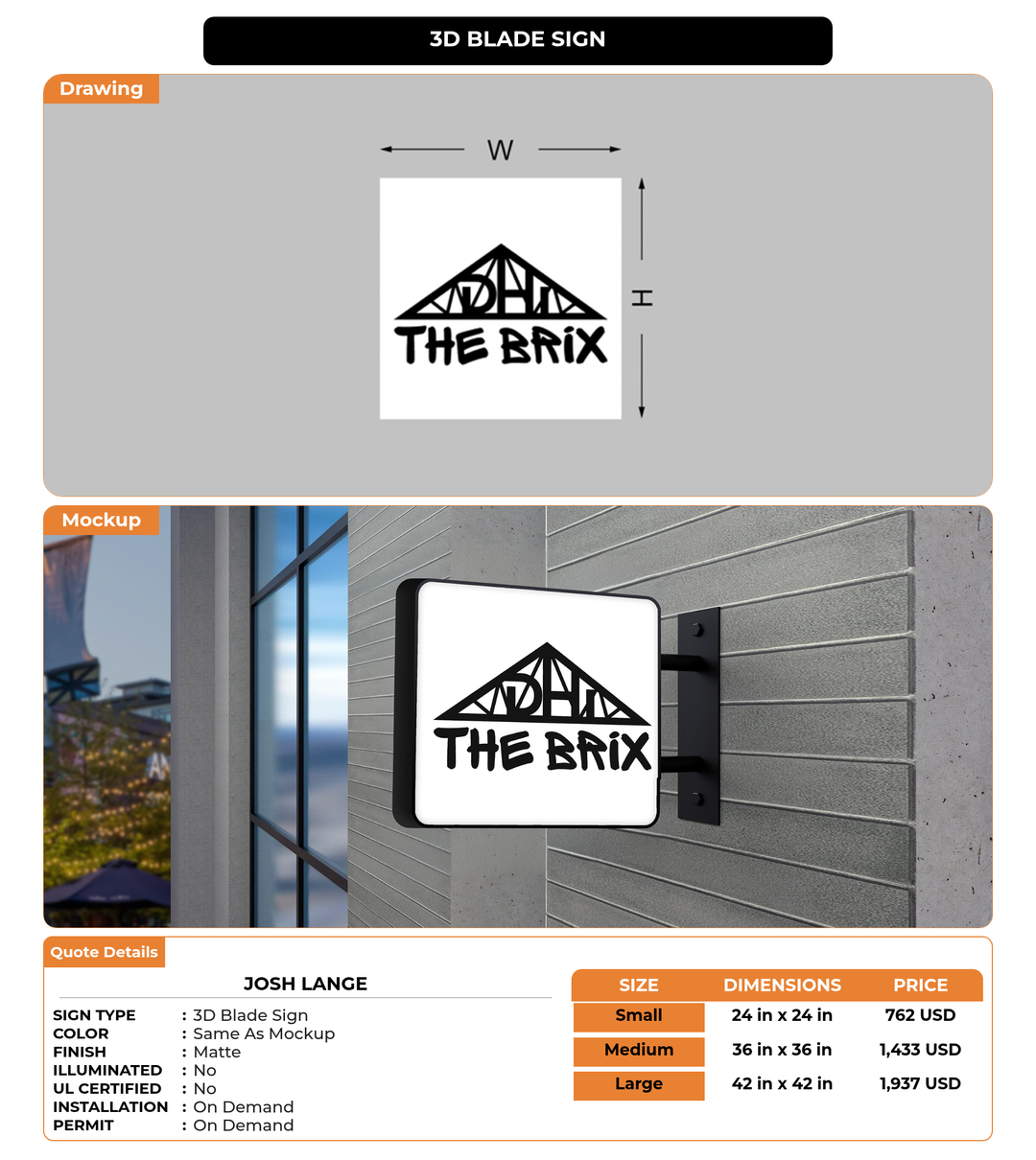 CUSTOM MOCKUP SIGN FOR Josh Lange