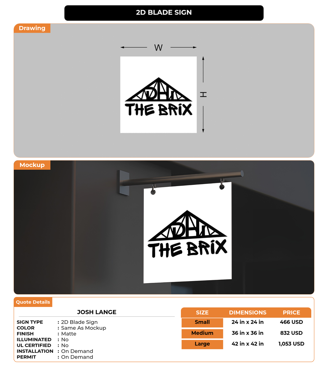 CUSTOM MOCKUP SIGN FOR Josh Lange
