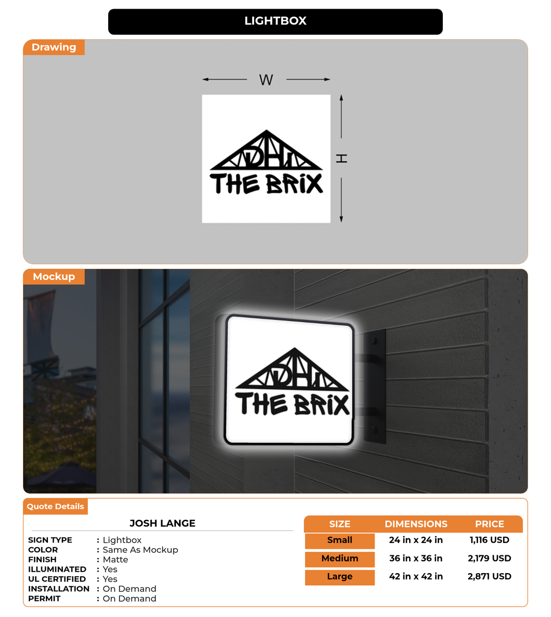 CUSTOM MOCKUP SIGN FOR Josh Lange