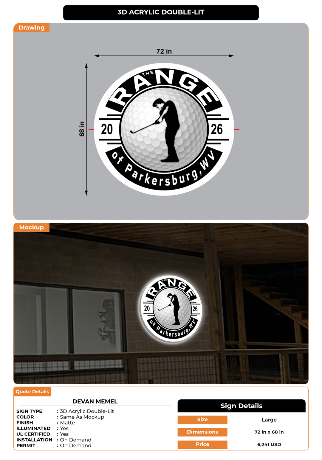 CUSTOM MOCKUP SIGN FOR Devan Memel