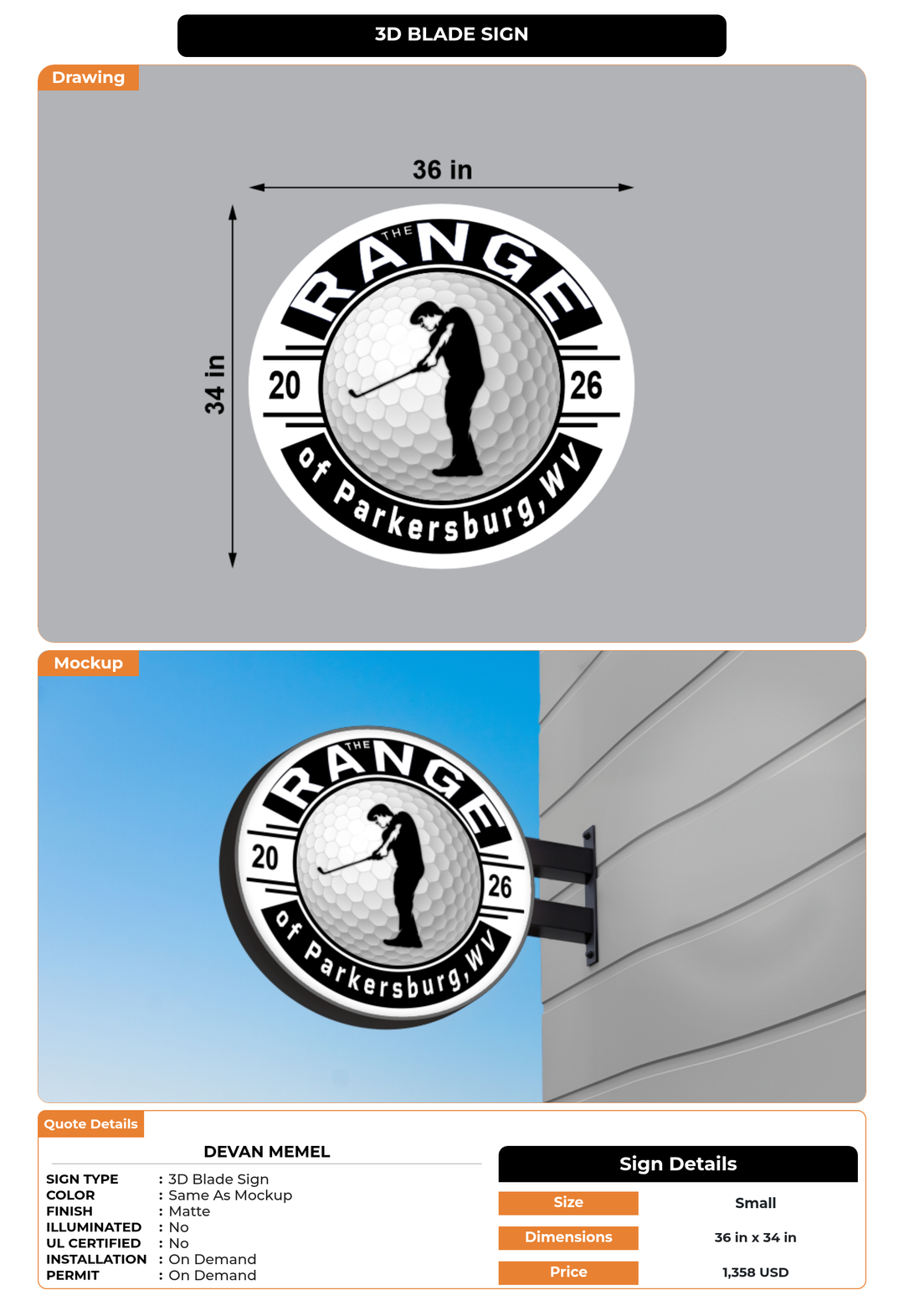 CUSTOM MOCKUP SIGN FOR Devan Memel