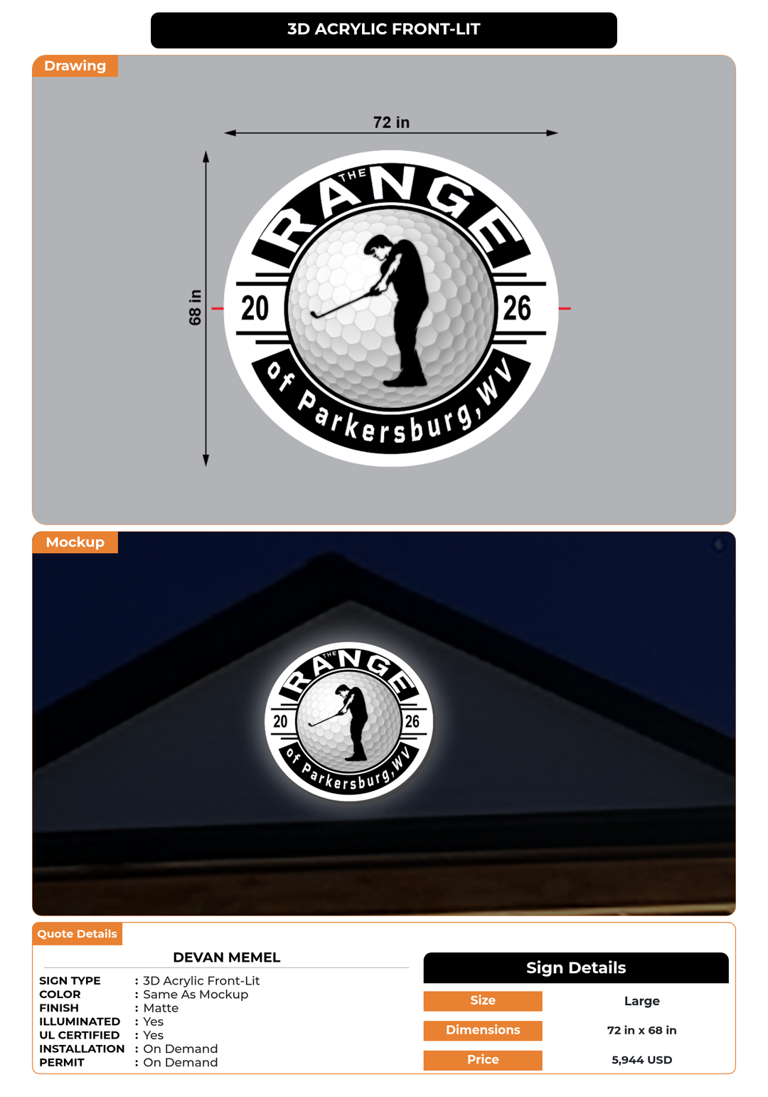 CUSTOM MOCKUP SIGN FOR Devan Memel