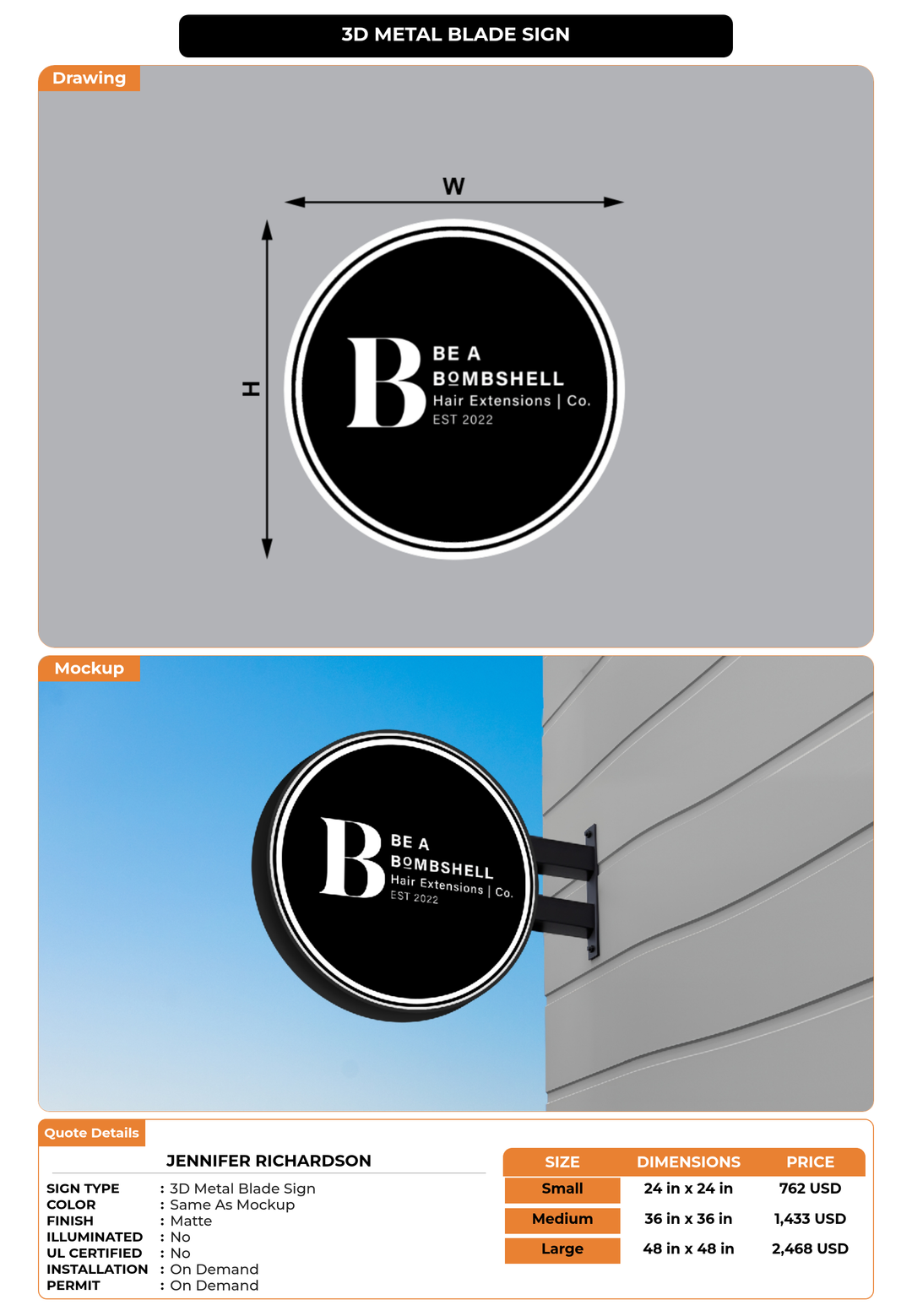 CUSTOM MOCKUP SIGN FOR Jennifer Richardson