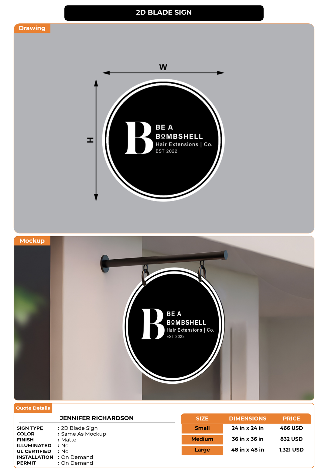 CUSTOM MOCKUP SIGN FOR Jennifer Richardson
