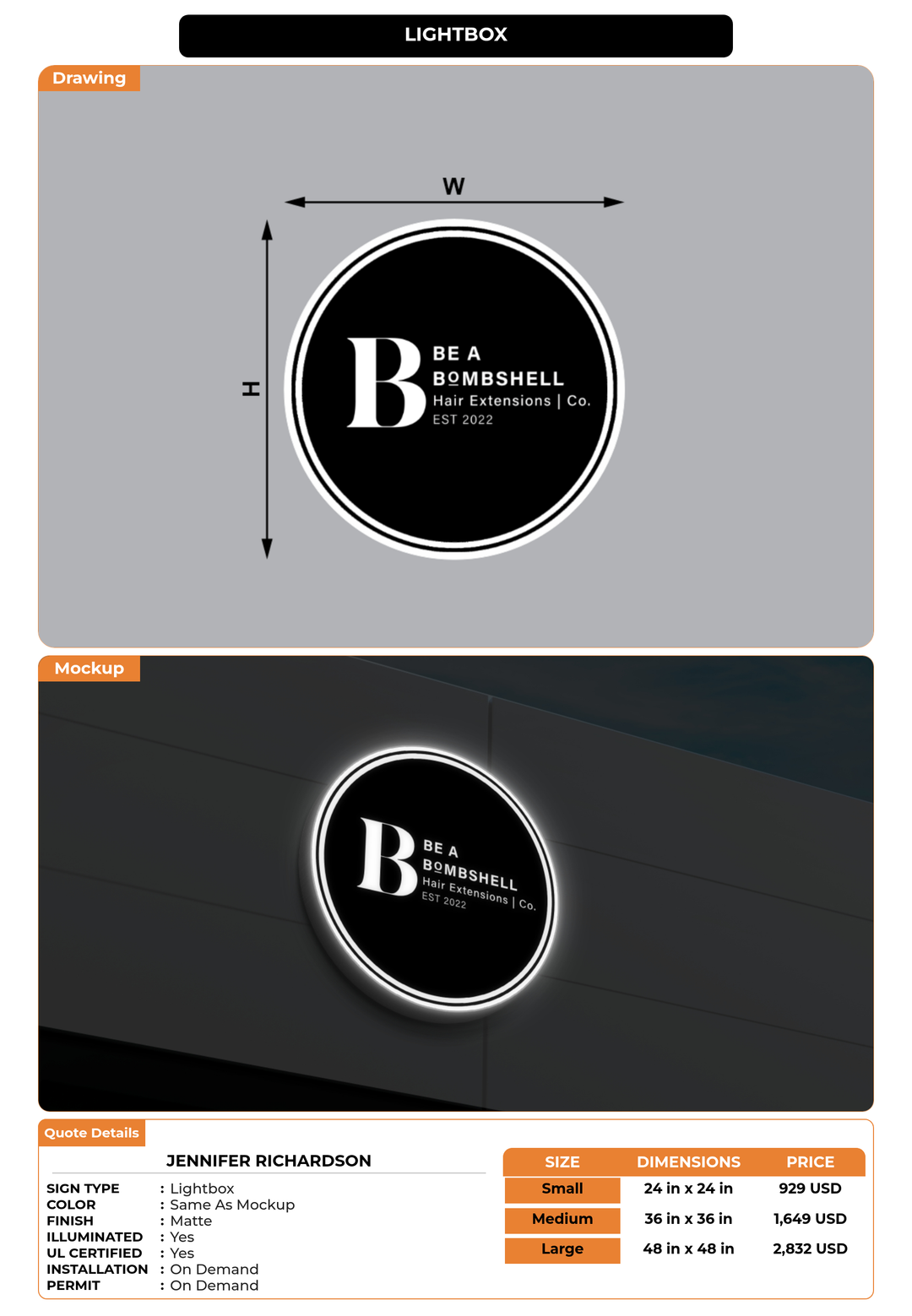 CUSTOM MOCKUP SIGN FOR Jennifer Richardson
