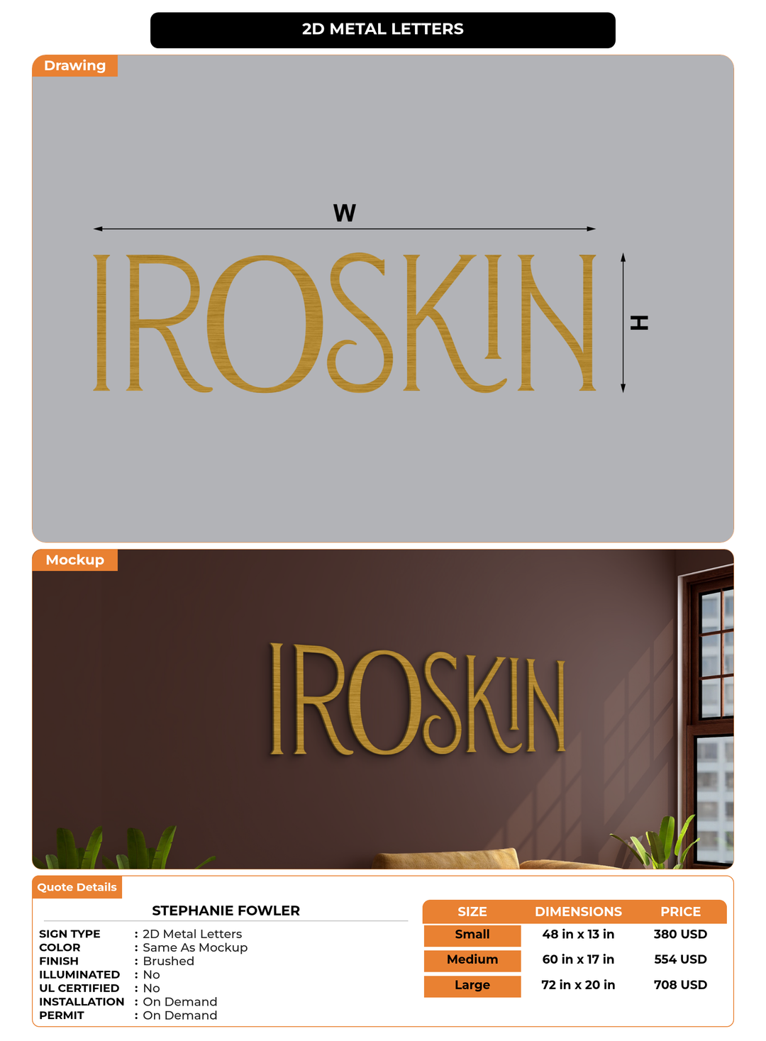 CUSTOM MOCKUP SIGN FOR Stephanie Fowler