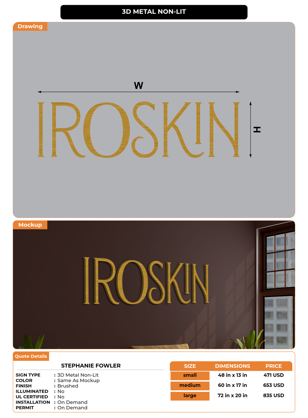 CUSTOM MOCKUP SIGN FOR Stephanie Fowler