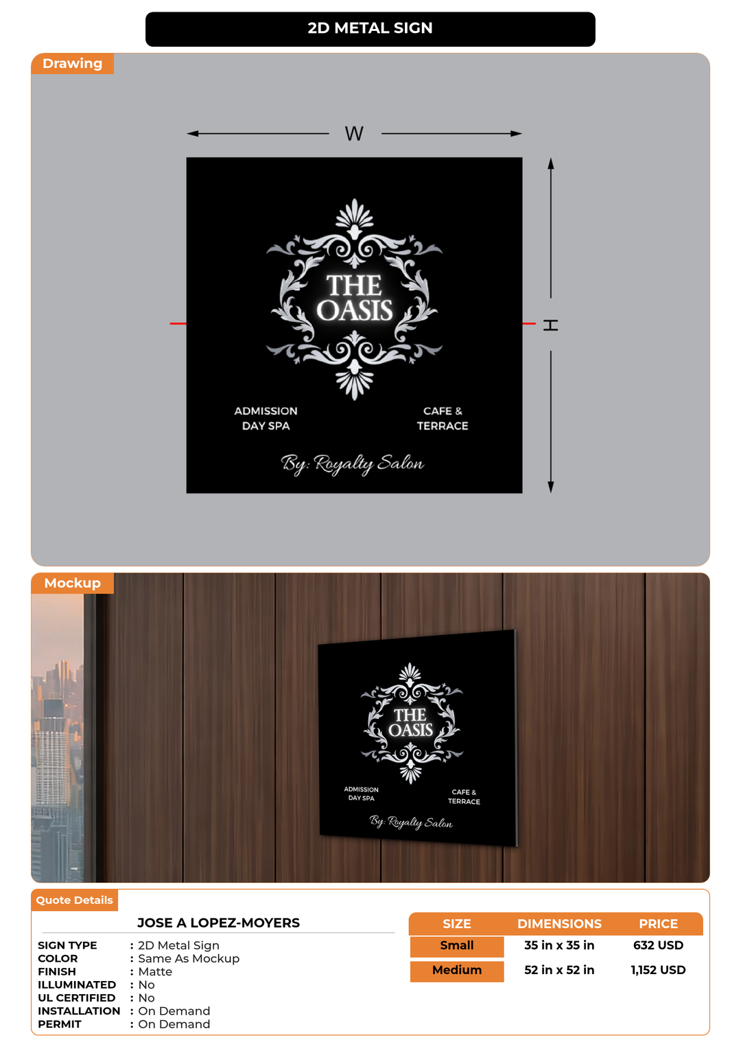 CUSTOM MOCKUP SIGN FOR Jose A Lopez-Moyers