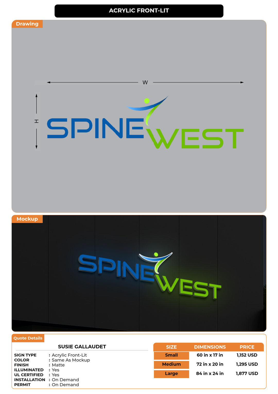 CUSTOM MOCKUP SIGN FOR Susie Gallaudet