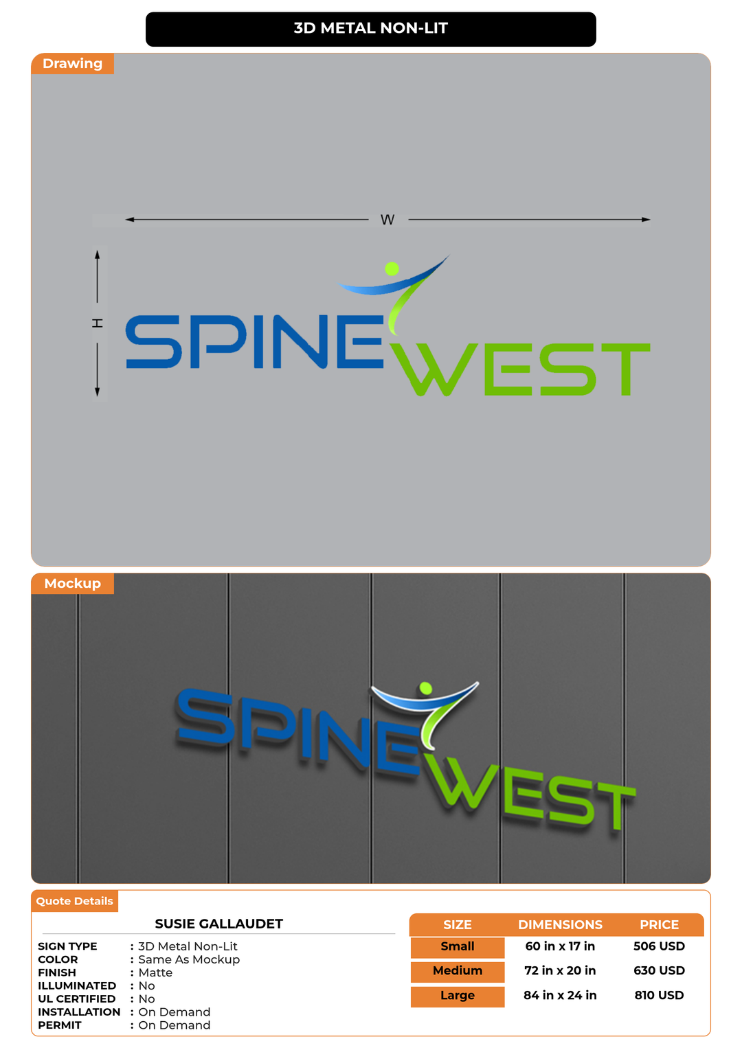 CUSTOM MOCKUP SIGN FOR Susie Gallaudet