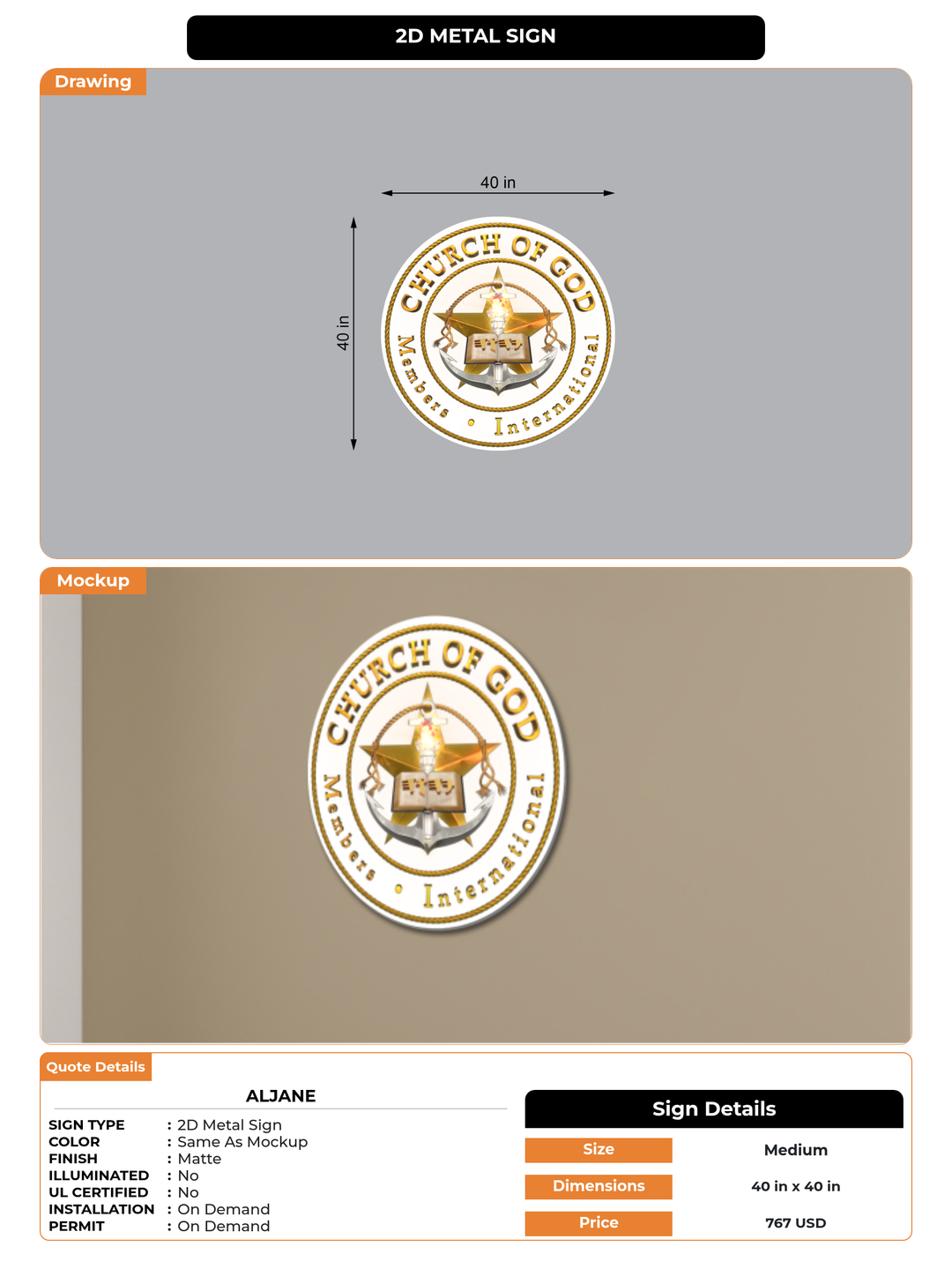 CUSTOM MOCKUP SIGN FOR Aljane