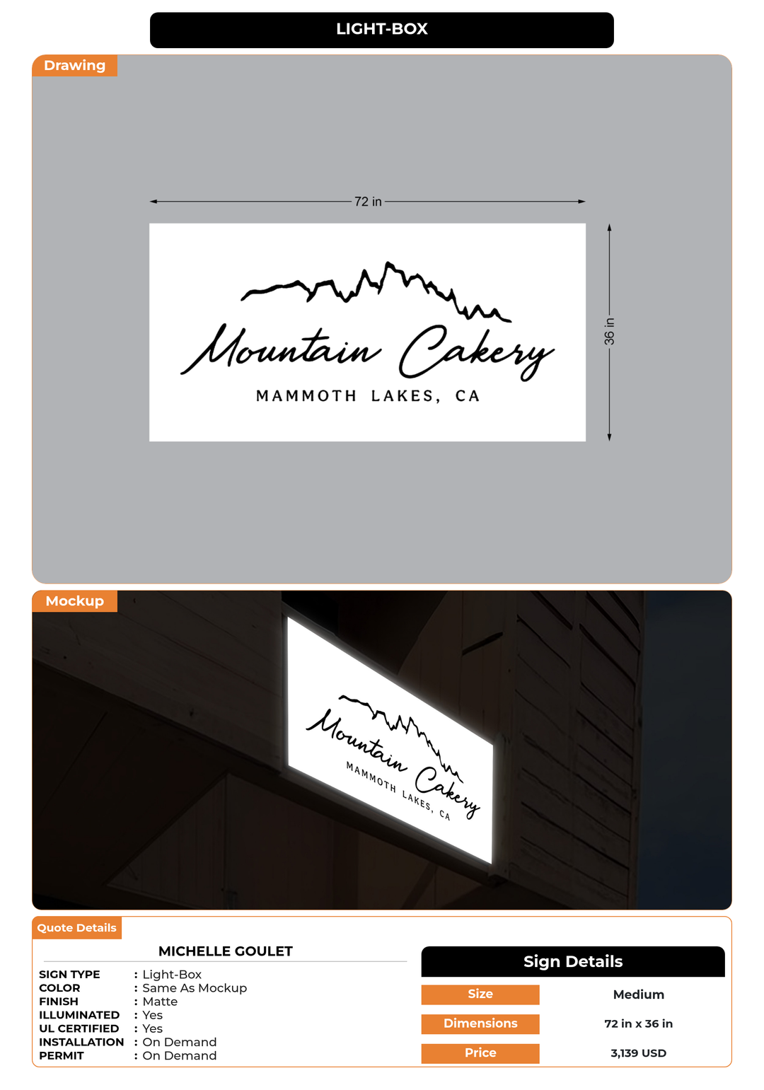 CUSTOM MOCKUP SIGN FOR Michelle Goulet