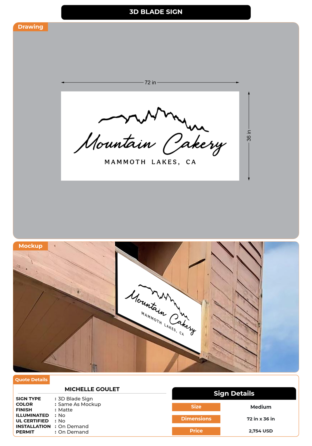 CUSTOM MOCKUP SIGN FOR Michelle Goulet