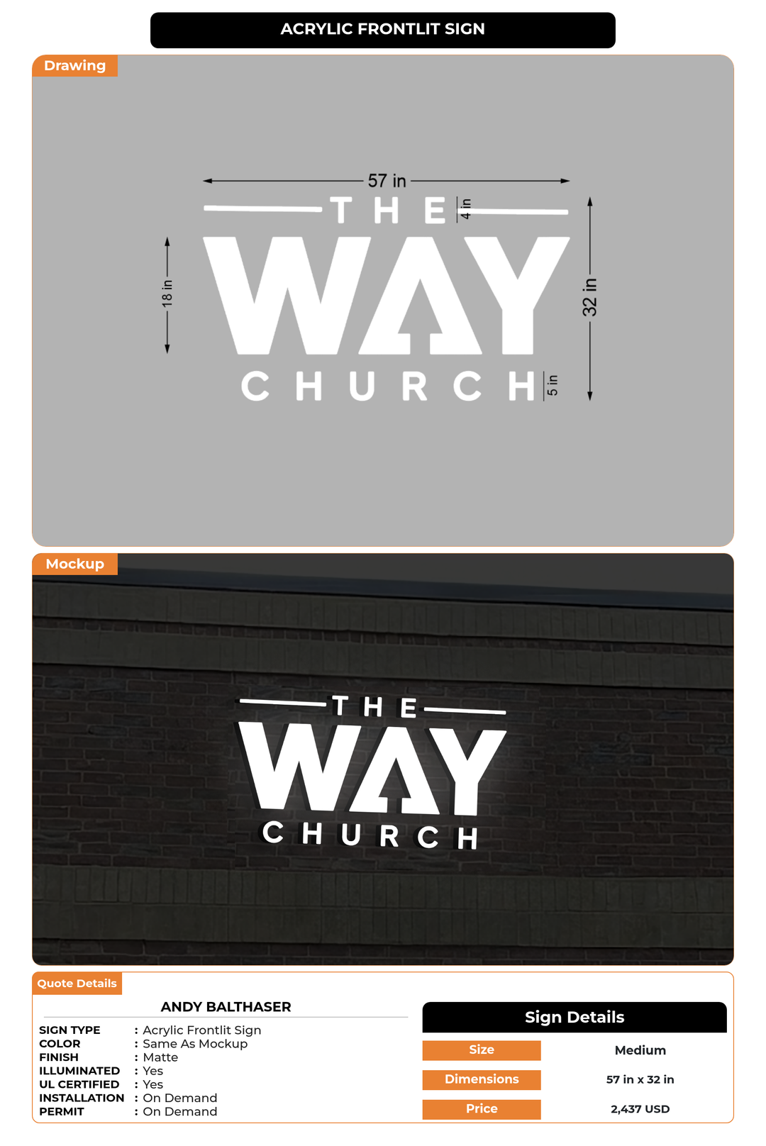CUSTOM MOCKUP SIGN FOR Andy Balthaser