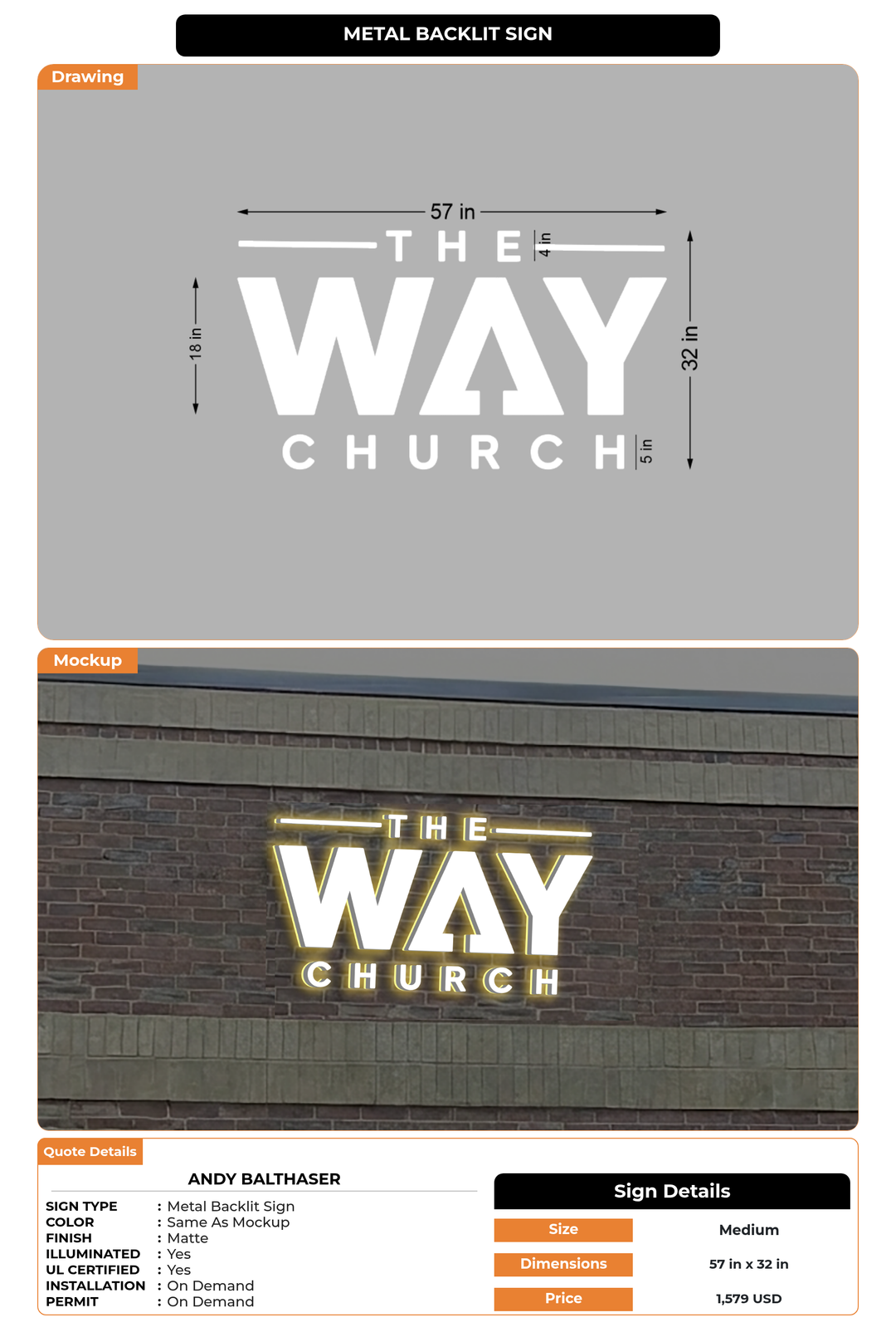CUSTOM MOCKUP SIGN FOR Andy Balthaser