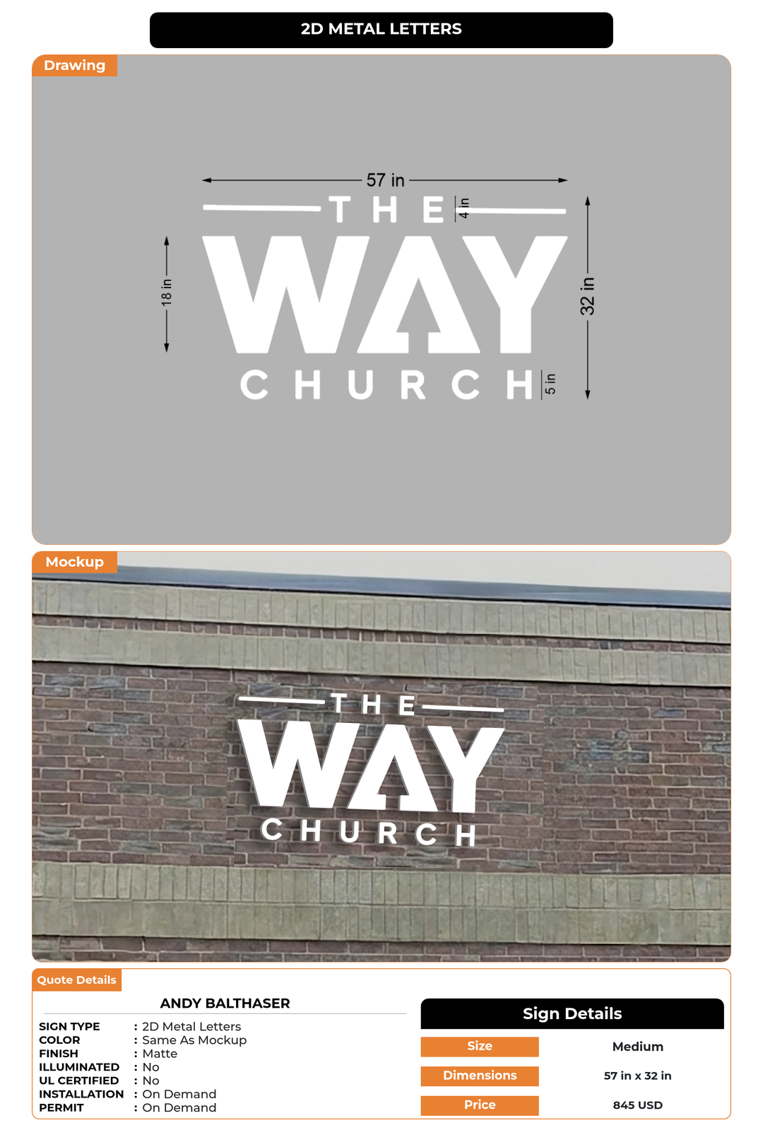 CUSTOM MOCKUP SIGN FOR Andy Balthaser