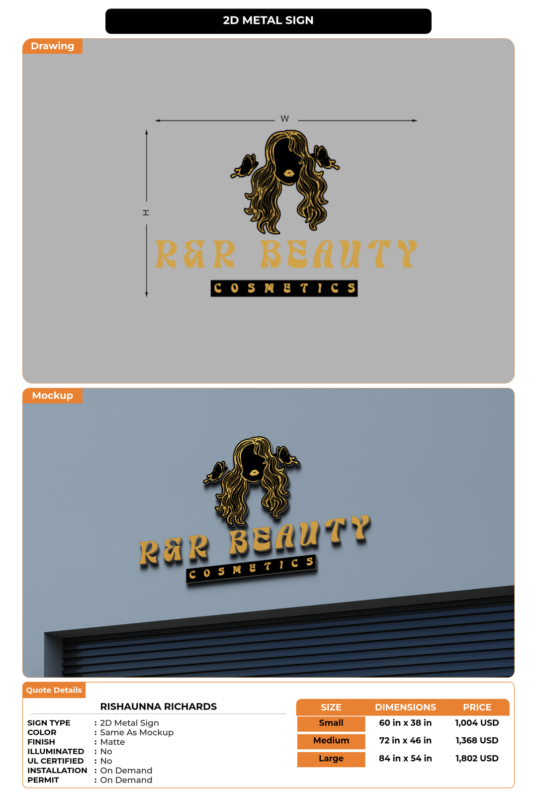 CUSTOM MOCKUP SIGN FOR Rishaunna Richards