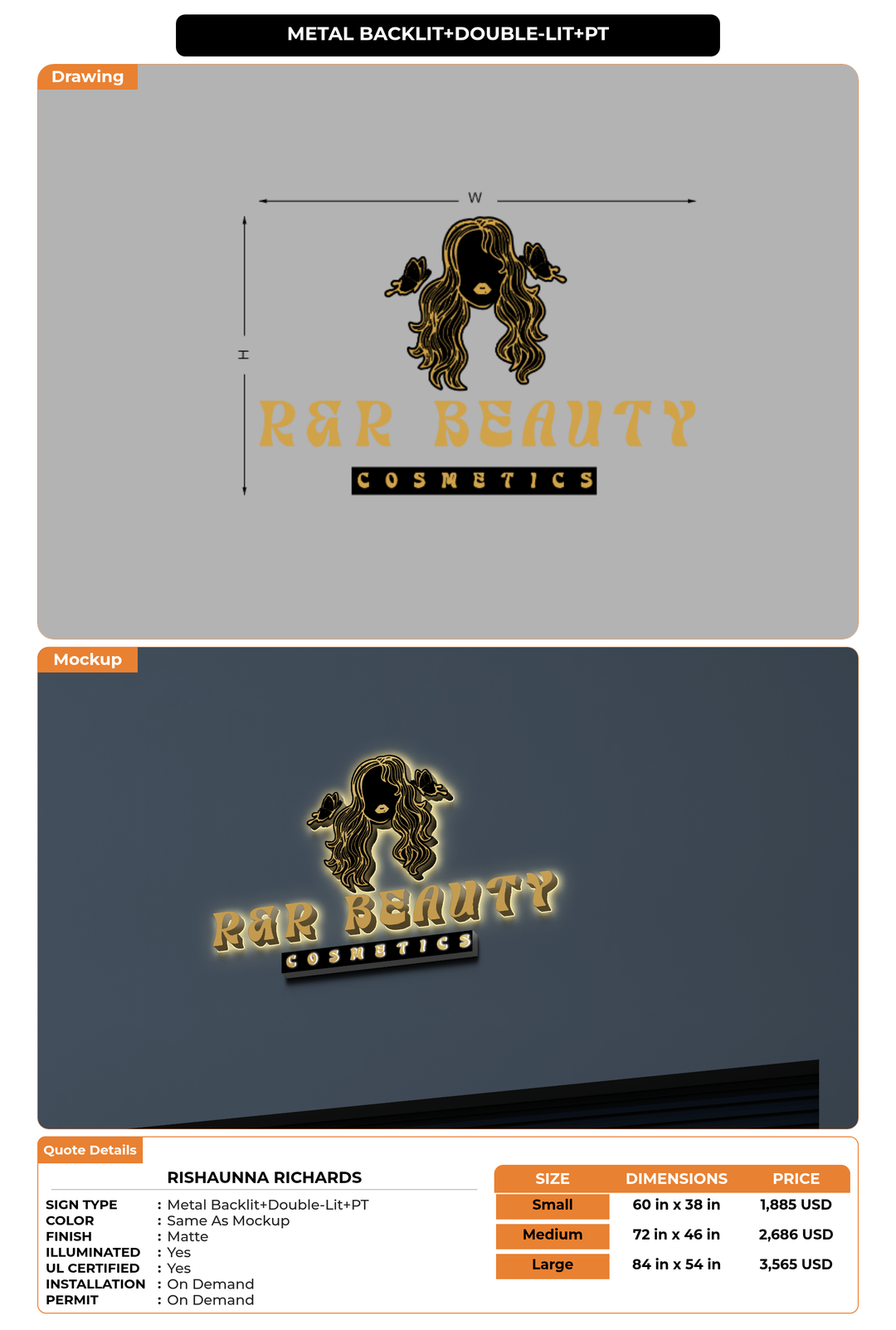 CUSTOM MOCKUP SIGN FOR Rishaunna Richards