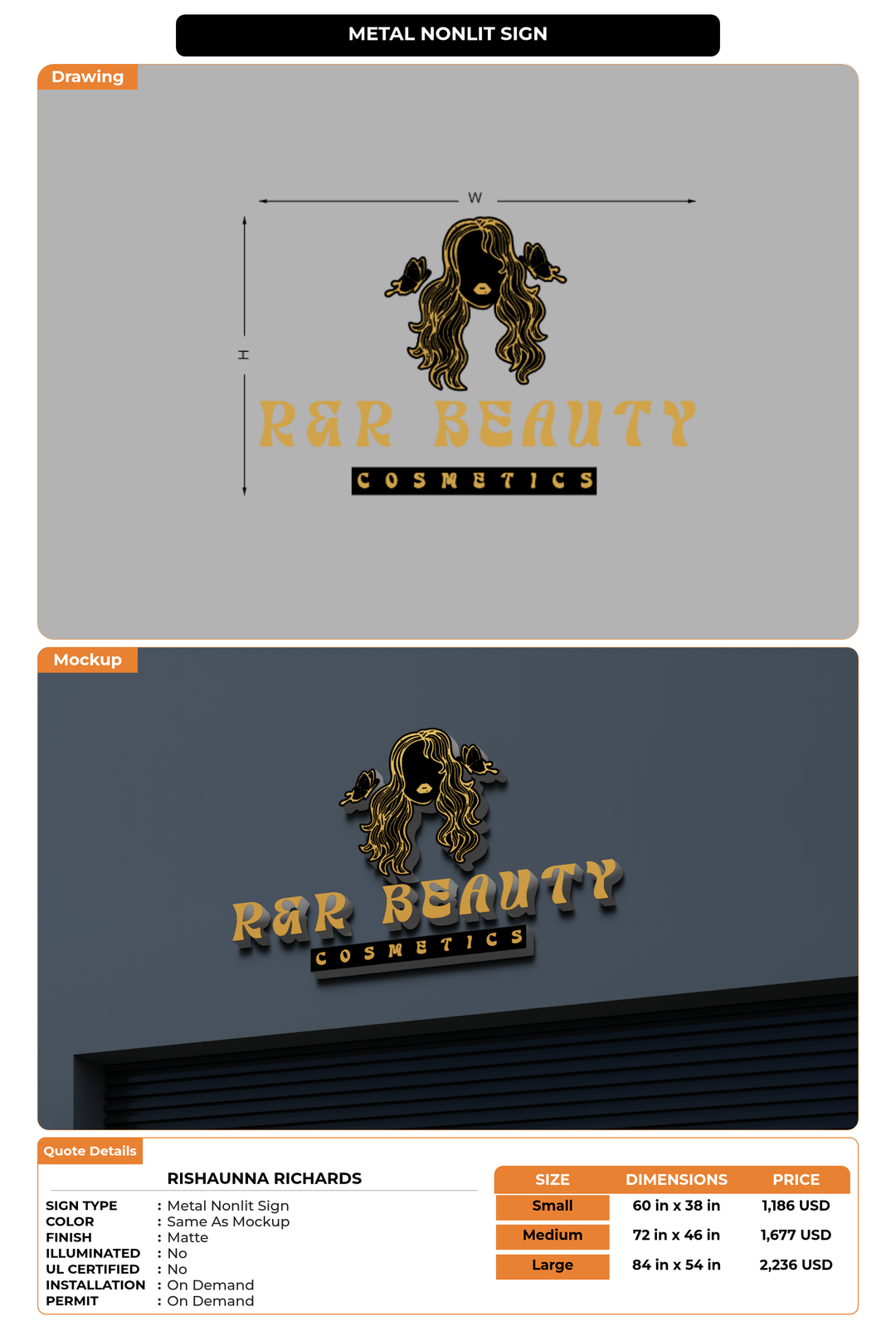 CUSTOM MOCKUP SIGN FOR Rishaunna Richards