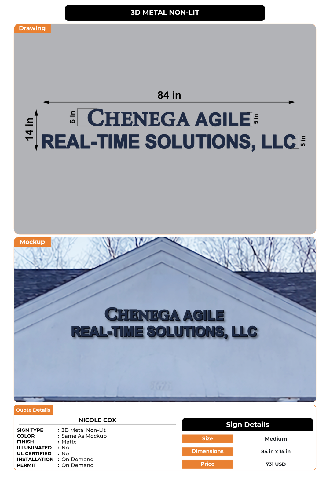 CUSTOM MOCKUP SIGN FOR Nicole Cox