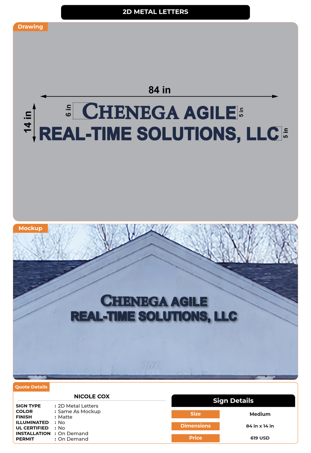 CUSTOM MOCKUP SIGN FOR Nicole Cox