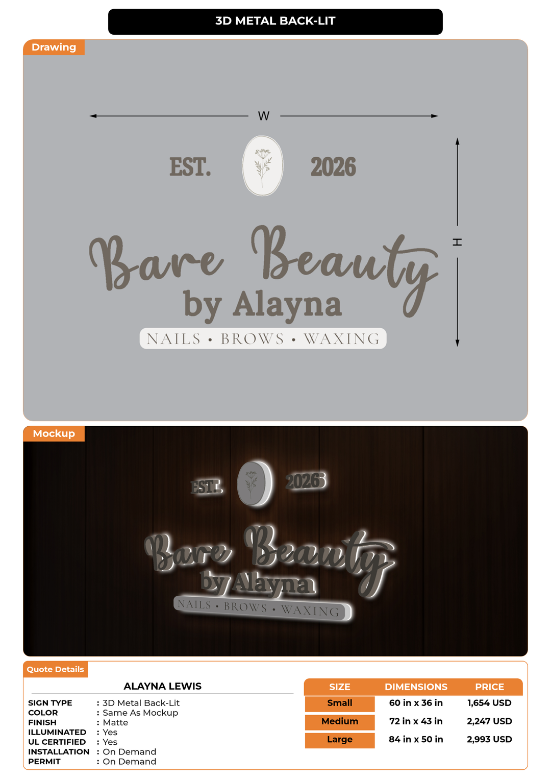 CUSTOM MOCKUP SIGN FOR Alayna Lewis
