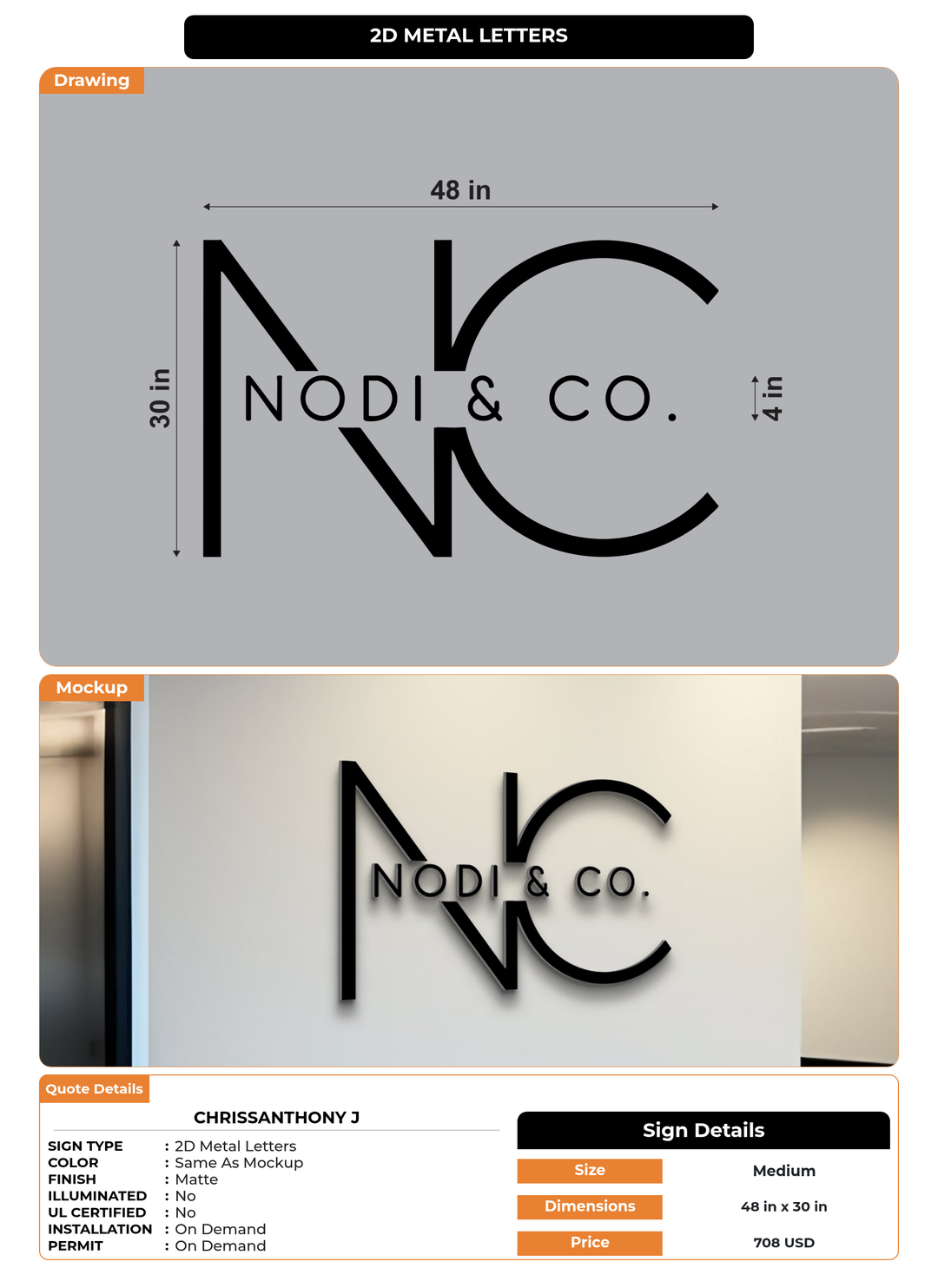 CUSTOM MOCKUP SIGN FOR Chrissanthony  J