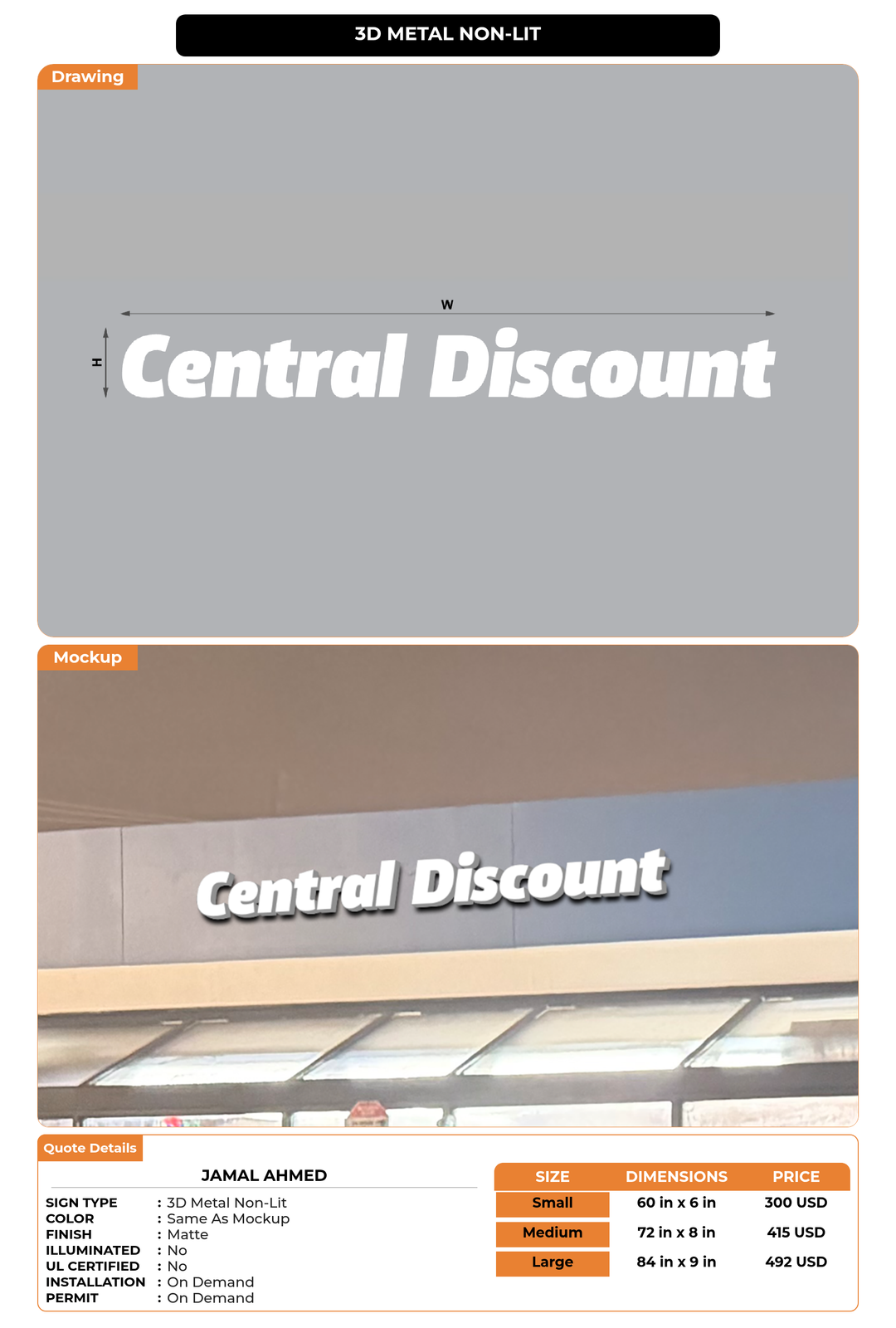 CUSTOM MOCKUP SIGN FOR Jamal ahmed