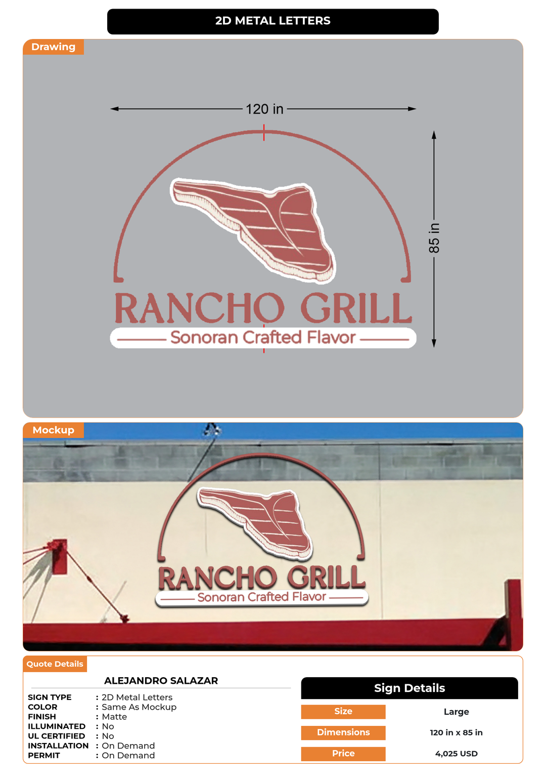 CUSTOM MOCKUP SIGN FOR Alejandro  Salazar