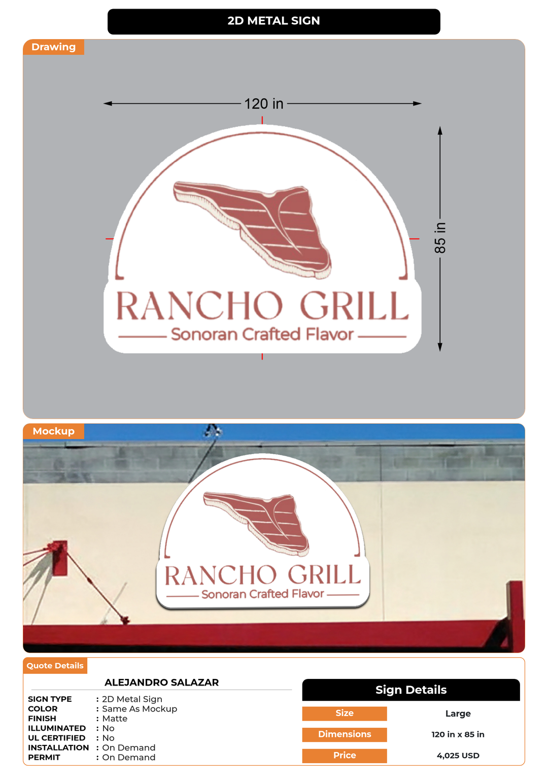 CUSTOM MOCKUP SIGN FOR Alejandro  Salazar