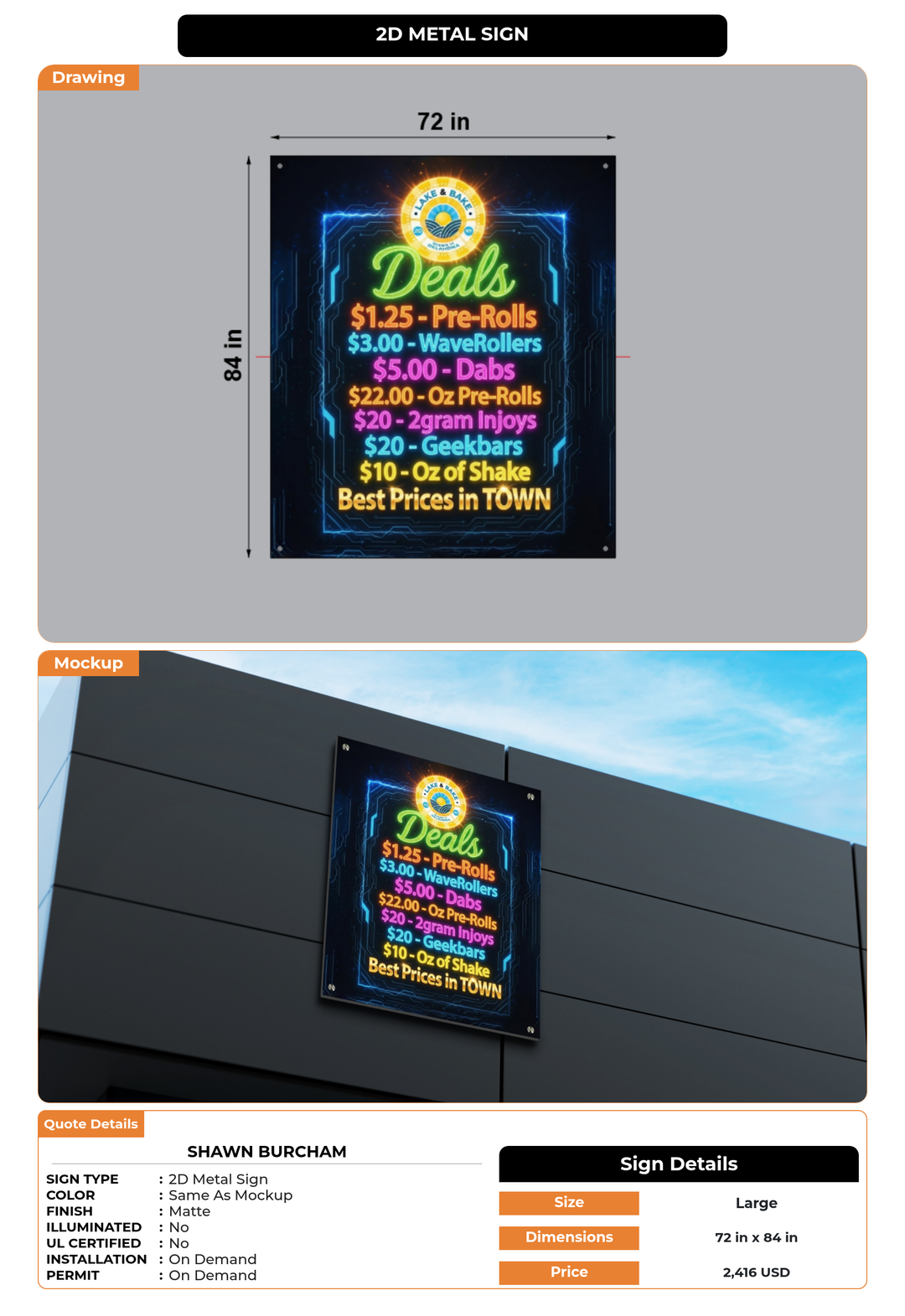 CUSTOM MOCKUP SIGN FOR Shawn Burcham