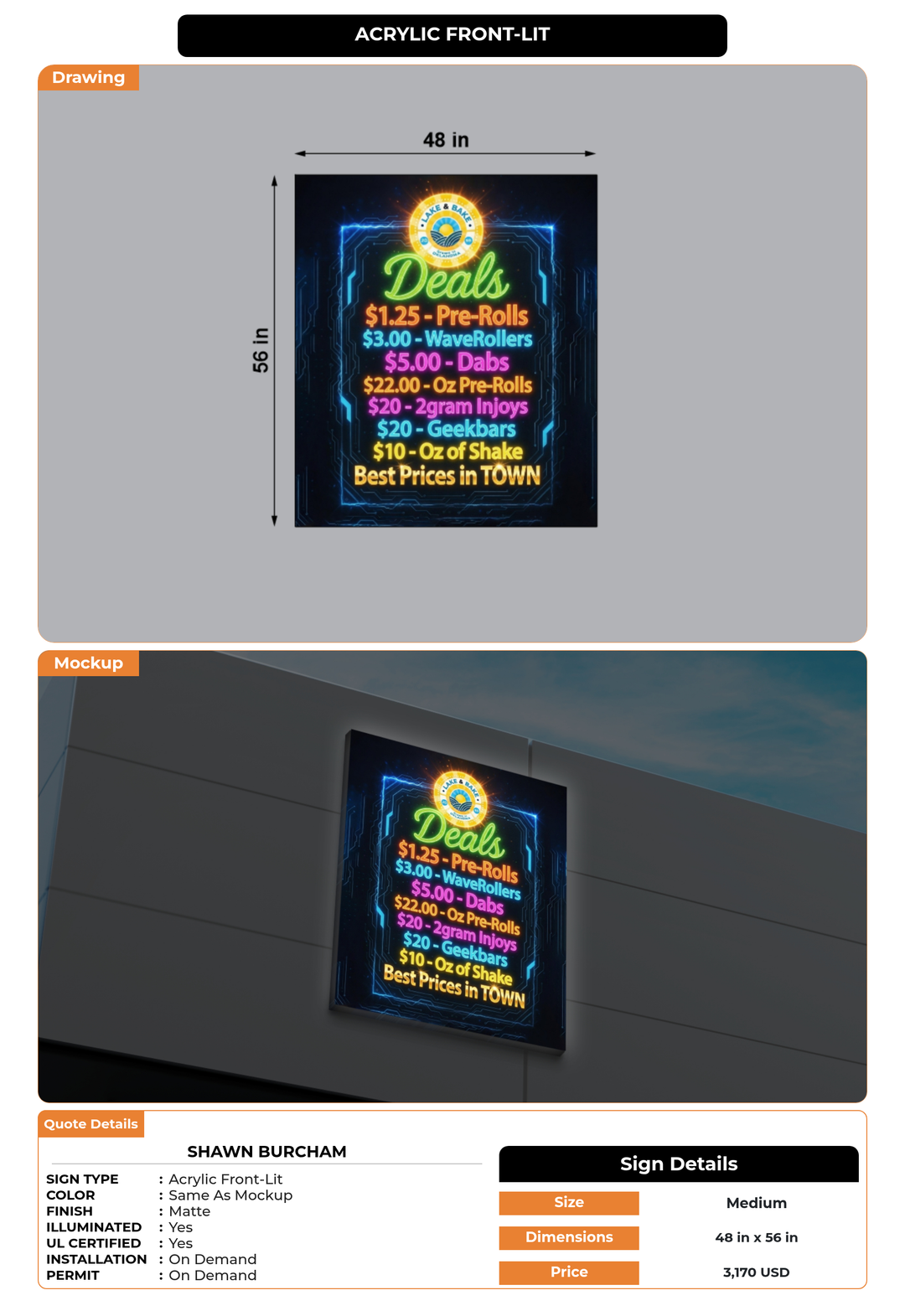 CUSTOM MOCKUP SIGN FOR Shawn Burcham