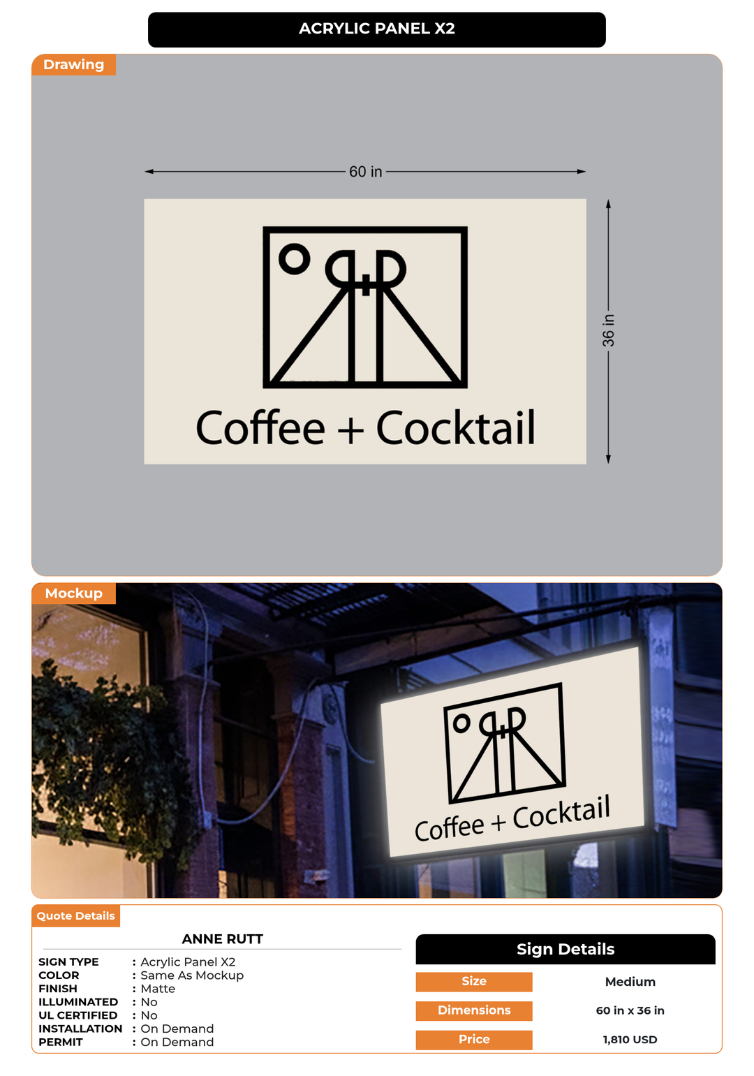 CUSTOM MOCKUP SIGN FOR anne rutt