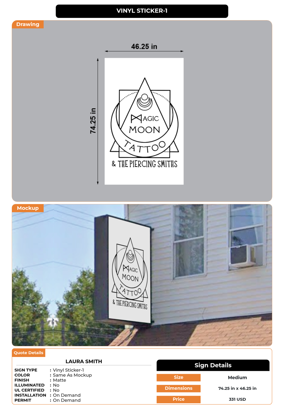 CUSTOM MOCKUP SIGN FOR Laura Smith