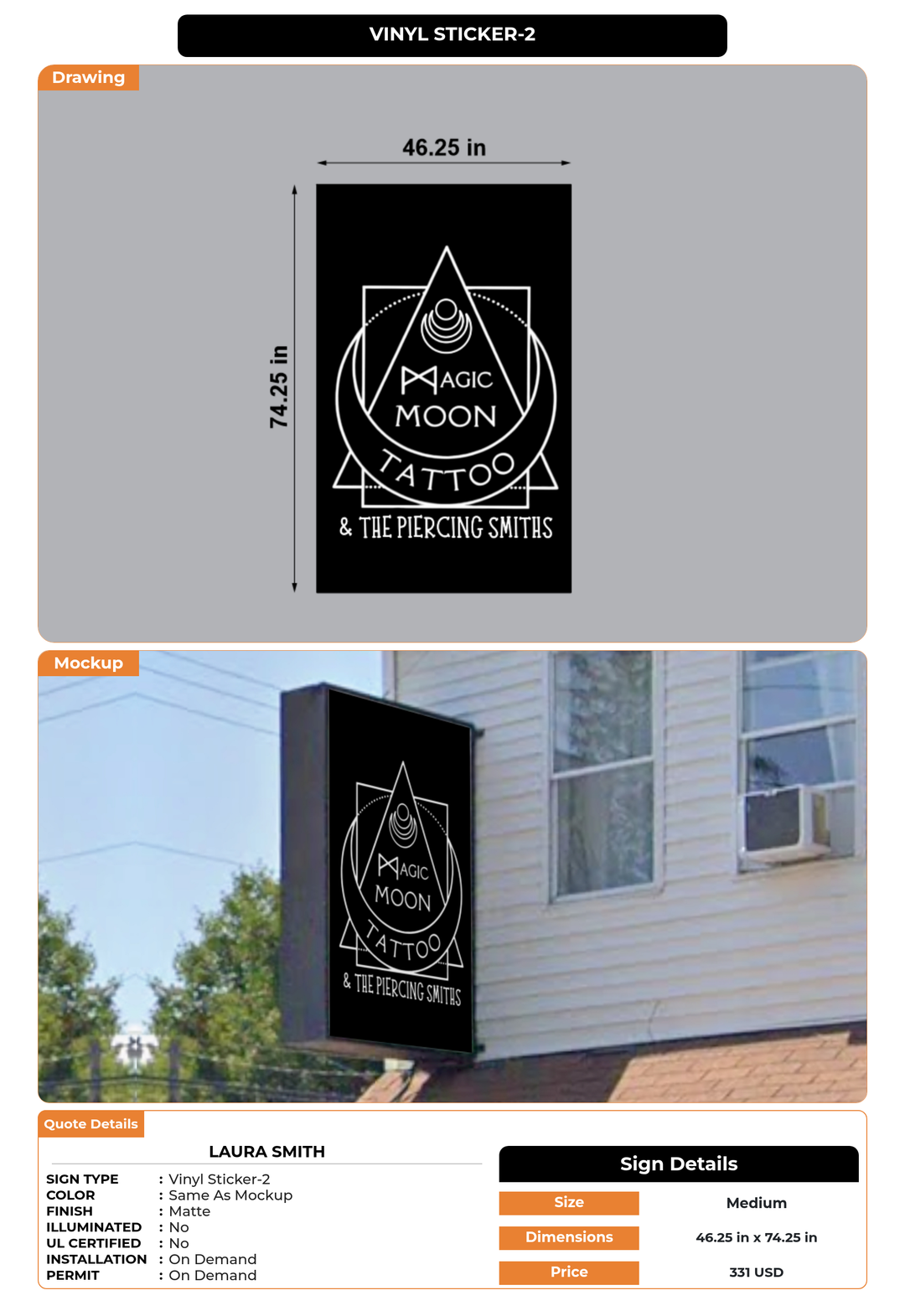 CUSTOM MOCKUP SIGN FOR Laura Smith