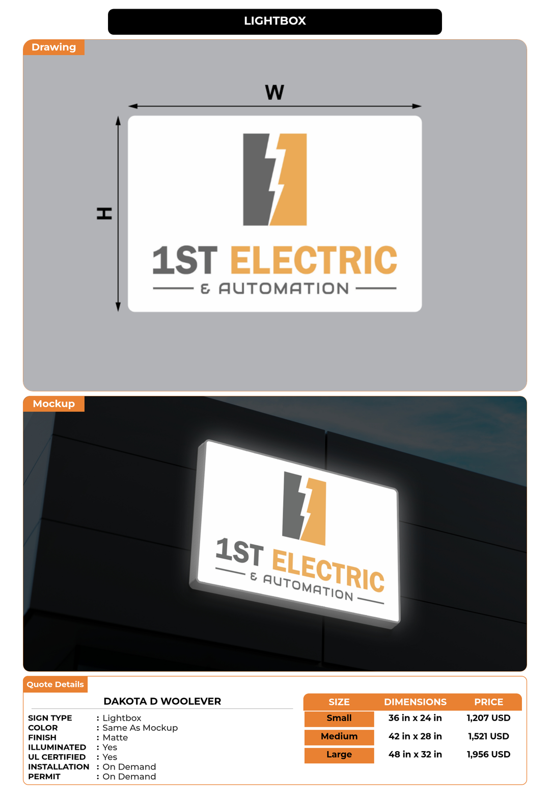 CUSTOM MOCKUP SIGN FOR Dakota D Woolever