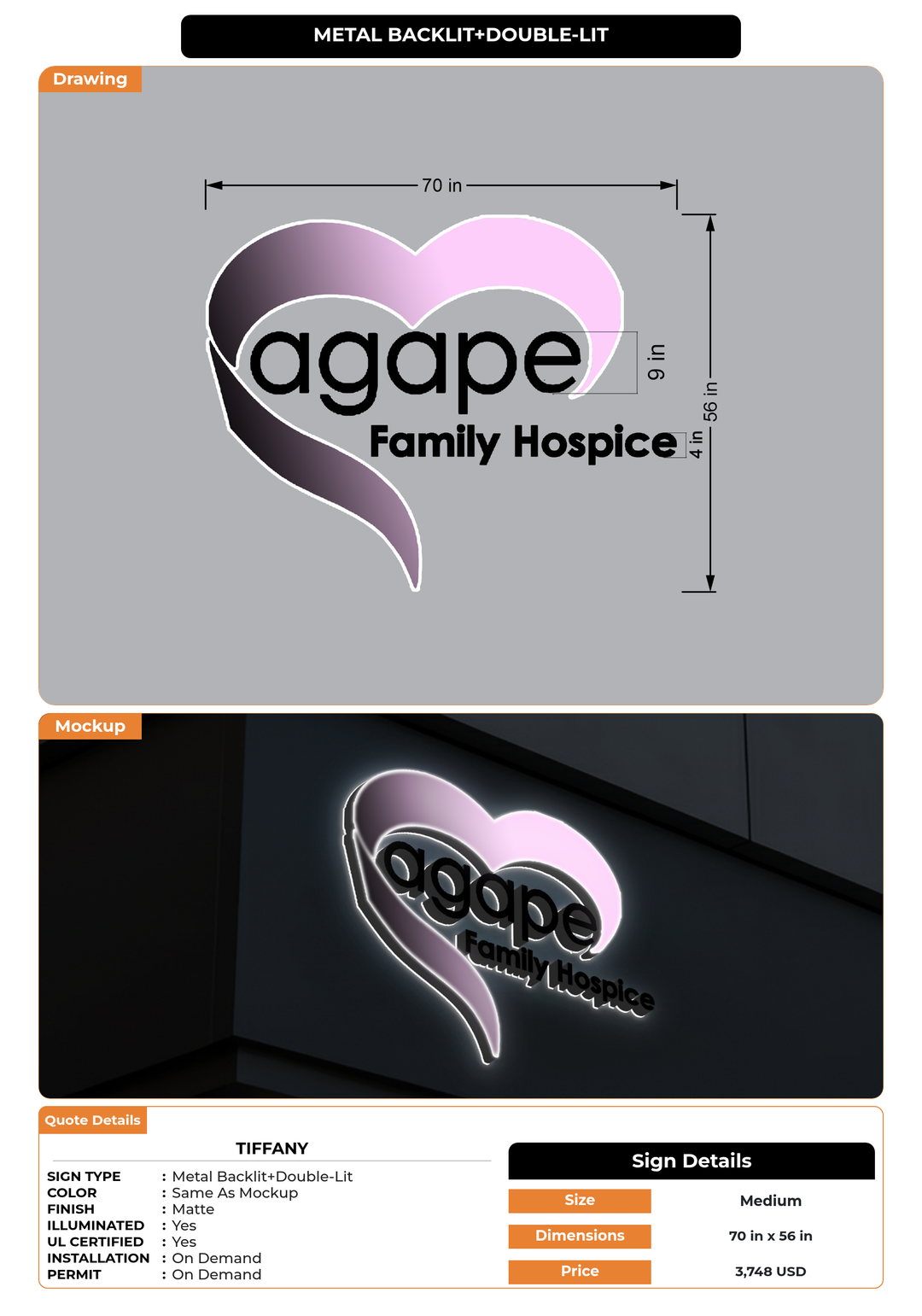 CUSTOM MOCKUP SIGN FOR Tiffany
