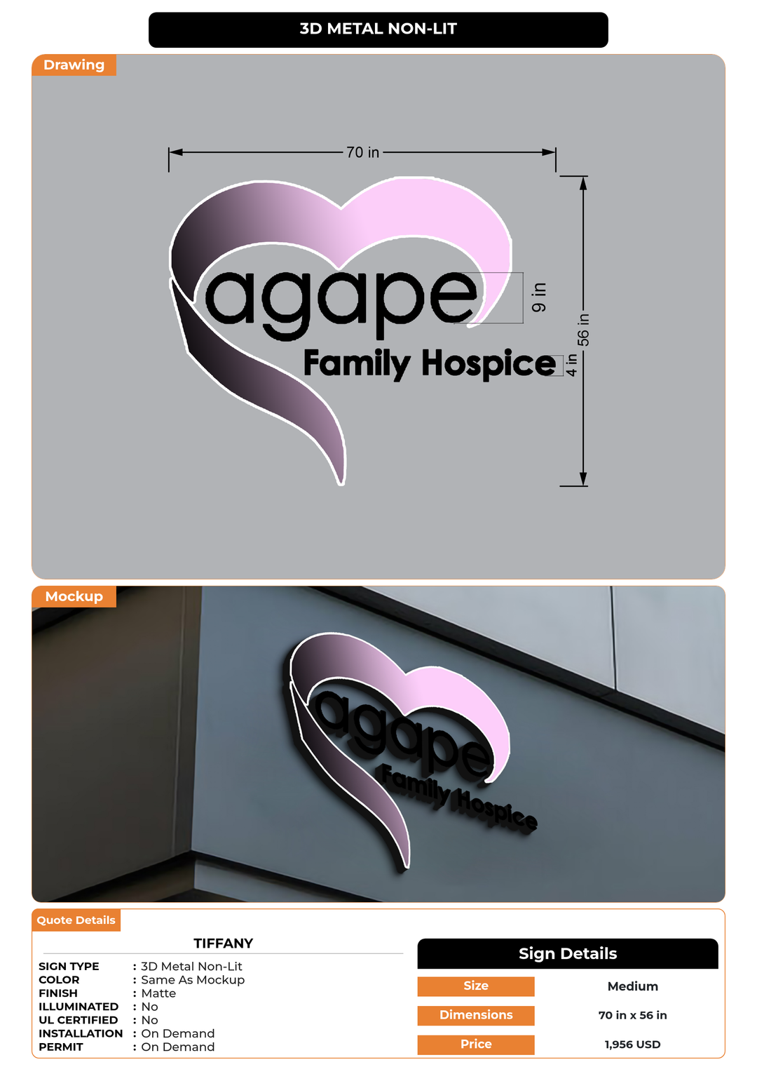 CUSTOM MOCKUP SIGN FOR Tiffany