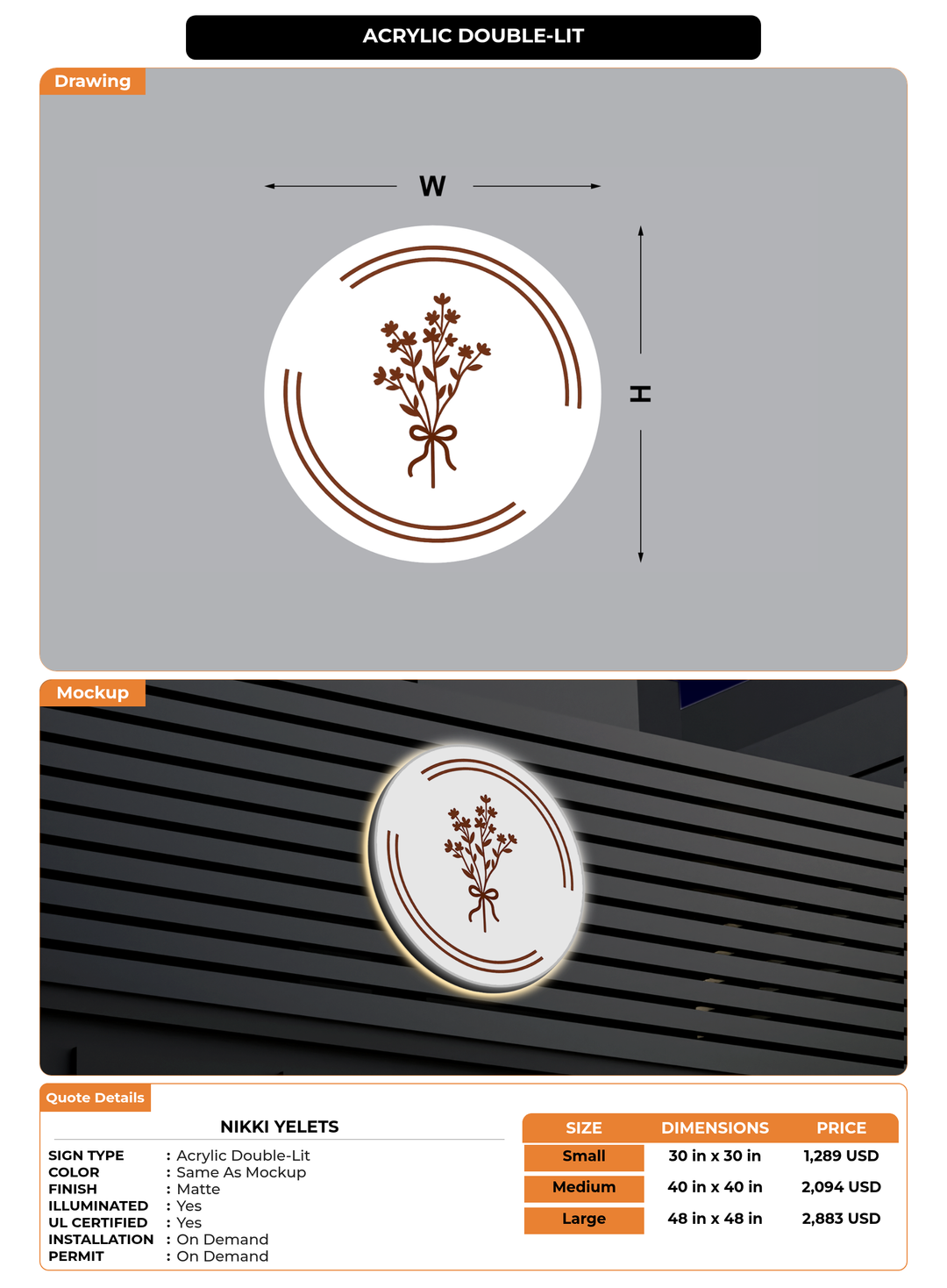 CUSTOM MOCKUP SIGN FOR Nikki Yelets
