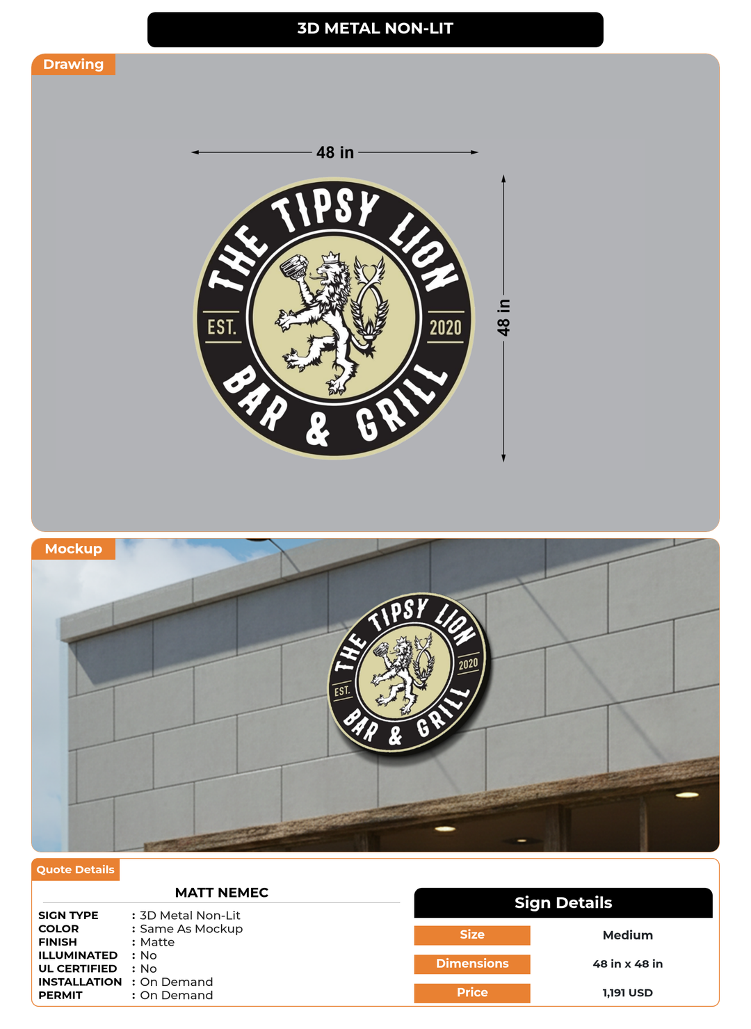 CUSTOM MOCKUP SIGN FOR Matt Nemec