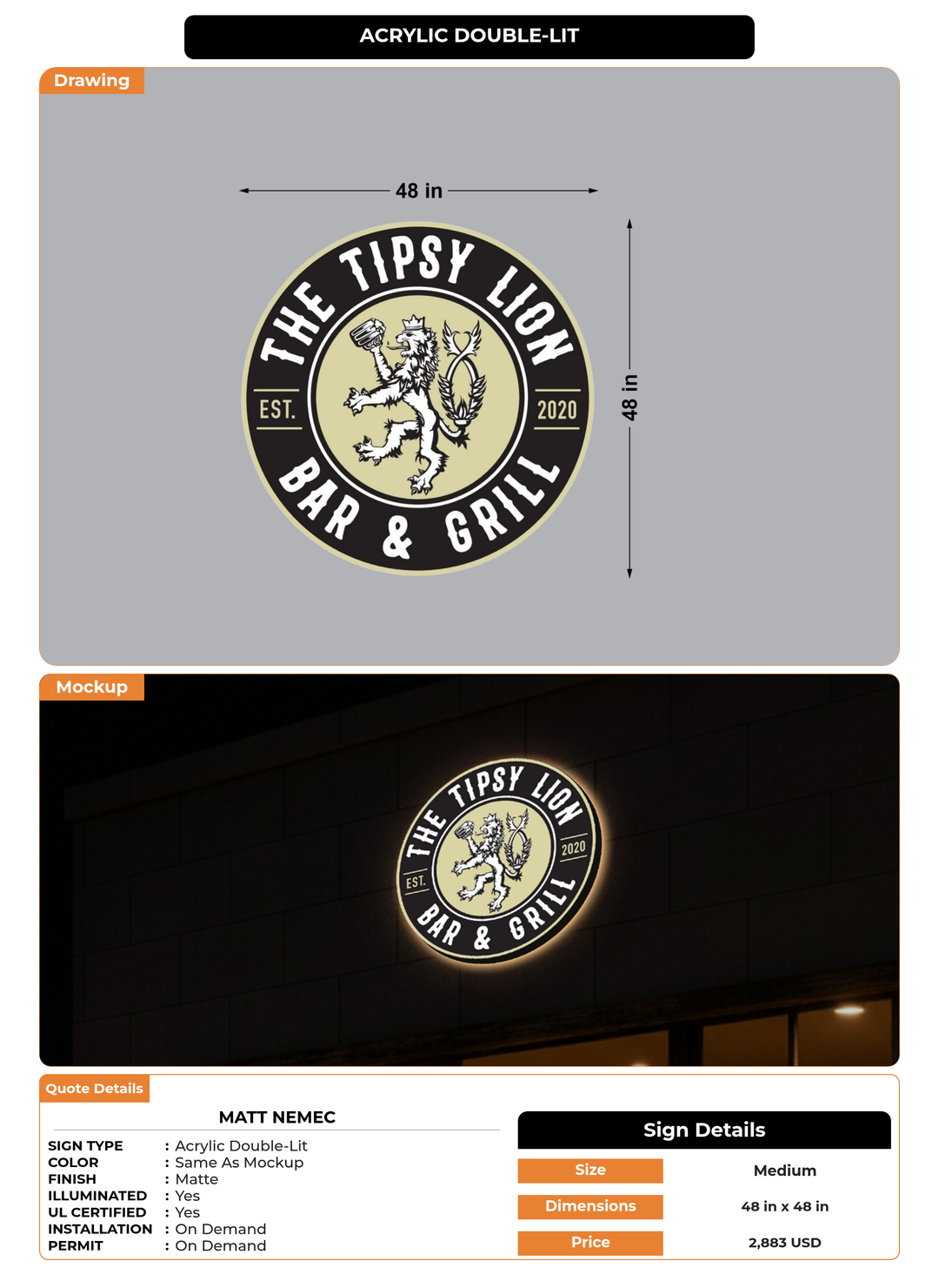 CUSTOM MOCKUP SIGN FOR Matt Nemec