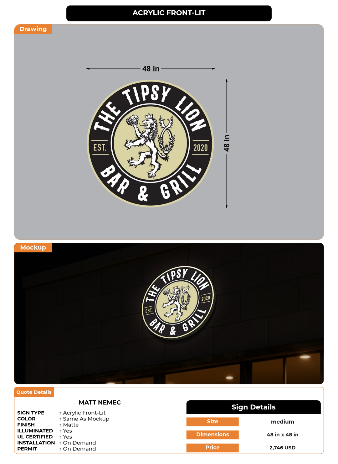 CUSTOM MOCKUP SIGN FOR Matt Nemec