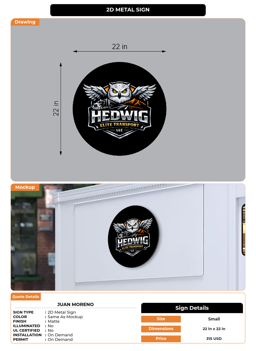 CUSTOM MOCKUP SIGN FOR Juan Moreno