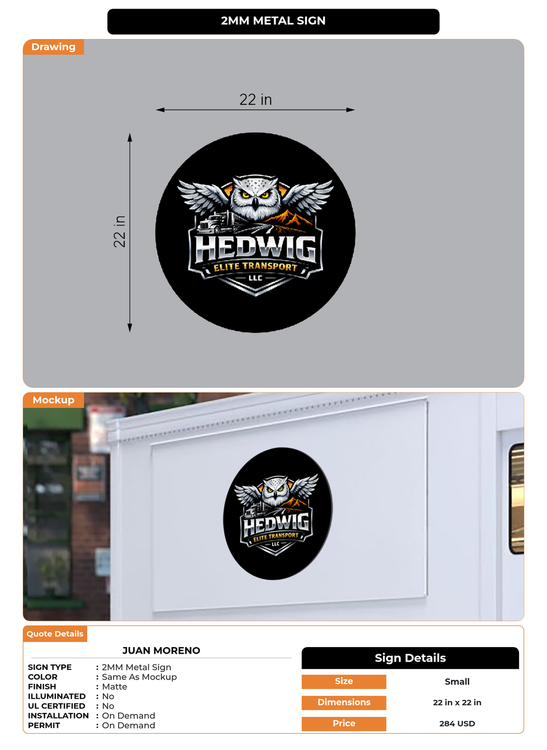 CUSTOM MOCKUP SIGN FOR Juan Moreno