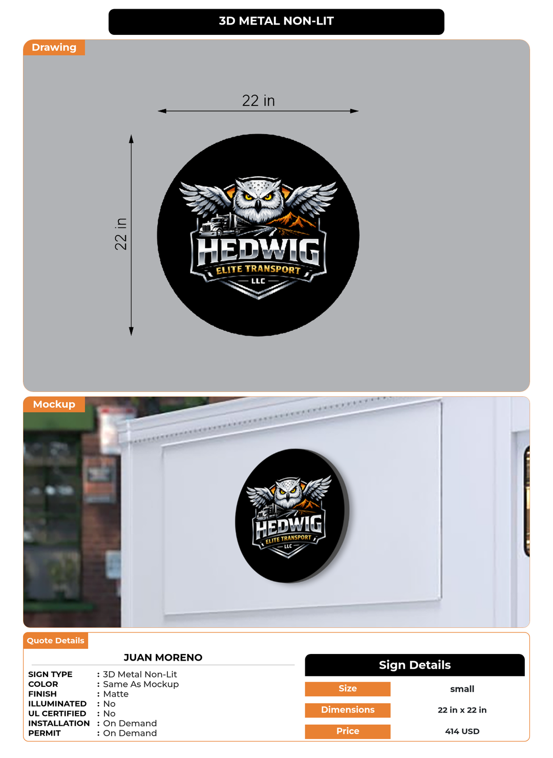 CUSTOM MOCKUP SIGN FOR Juan Moreno