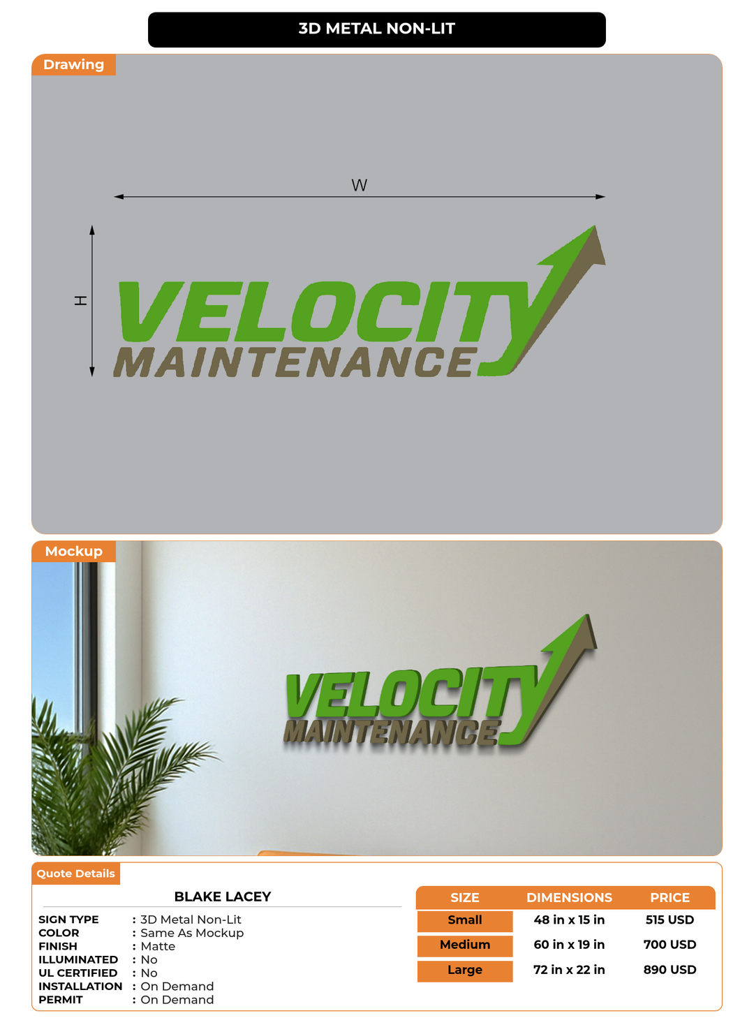 CUSTOM MOCKUP SIGN FOR Blake Lacey