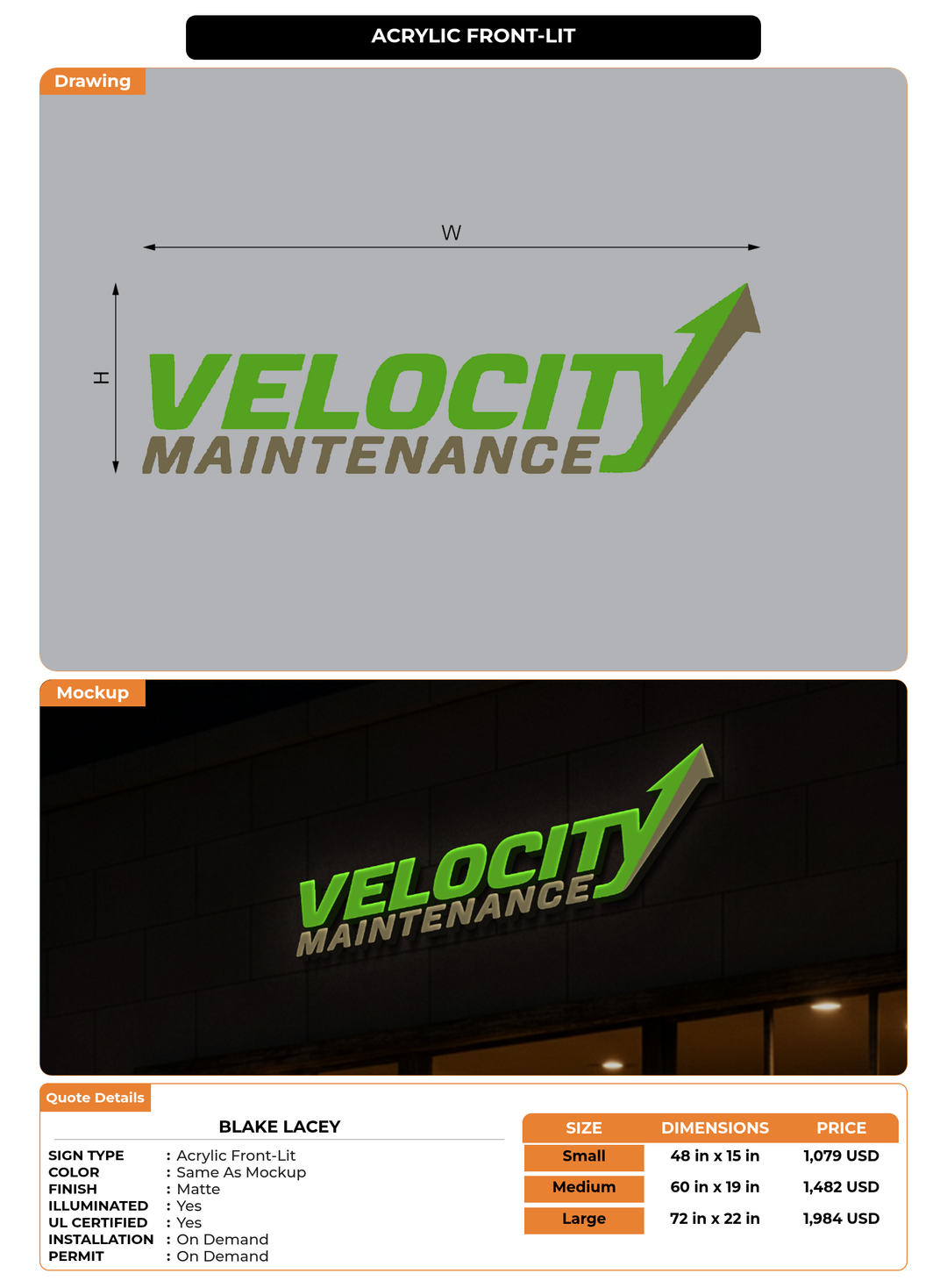 CUSTOM MOCKUP SIGN FOR Blake Lacey