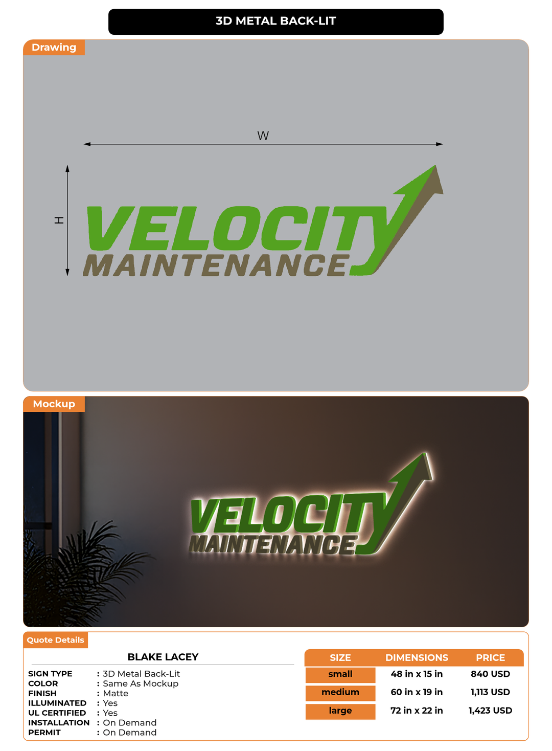 CUSTOM MOCKUP SIGN FOR Blake Lacey